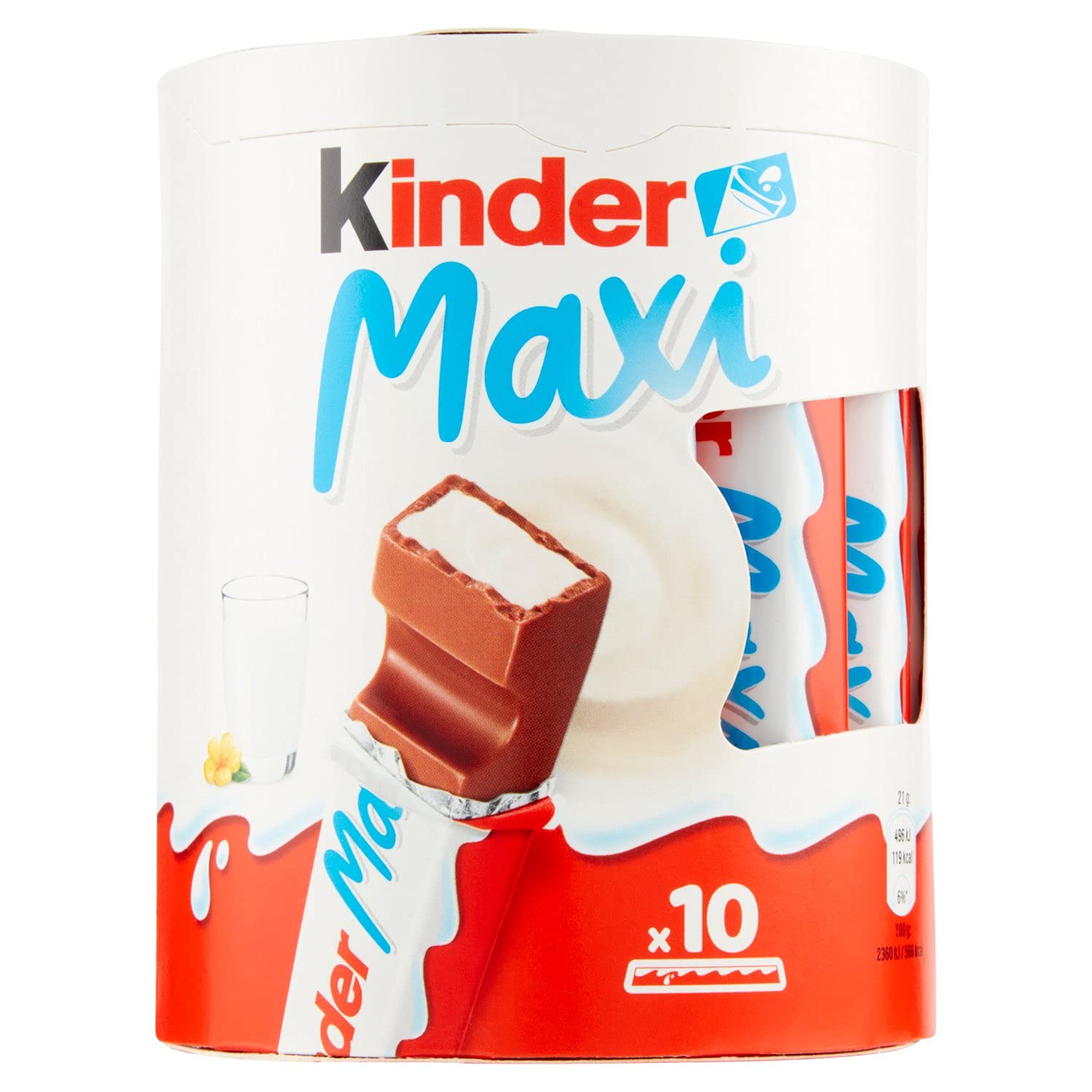 Kinder Maxi 10 Chocolate Sticks with Milk Filling 7.4 oz 210g