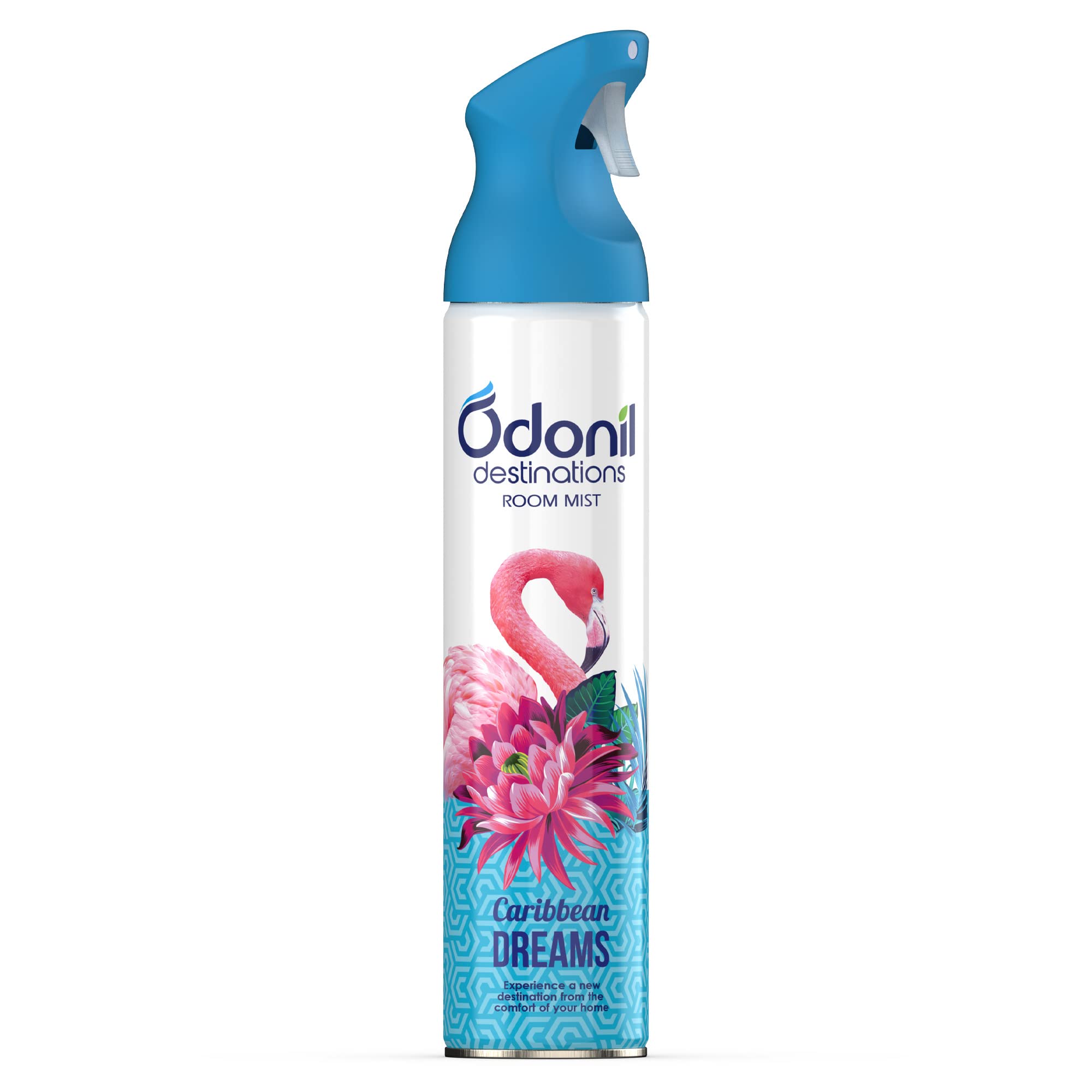 Odonil Destinations Room Air Freshener Spray 240ml - Carribean Dreams | Long Lasting Fragrance Blue