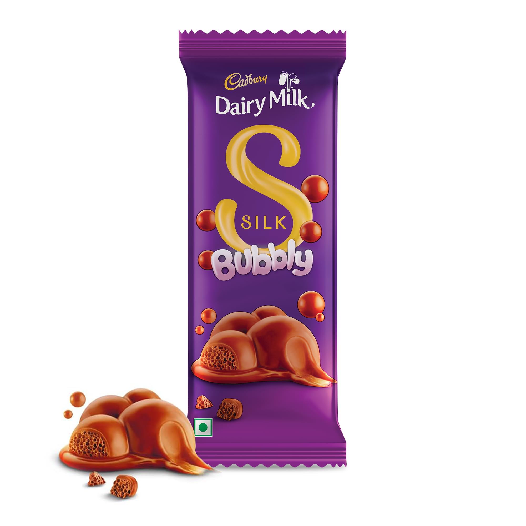 Cadbury Dairy Milk Silk Bubbly Chocolate Bar, 120 Gram