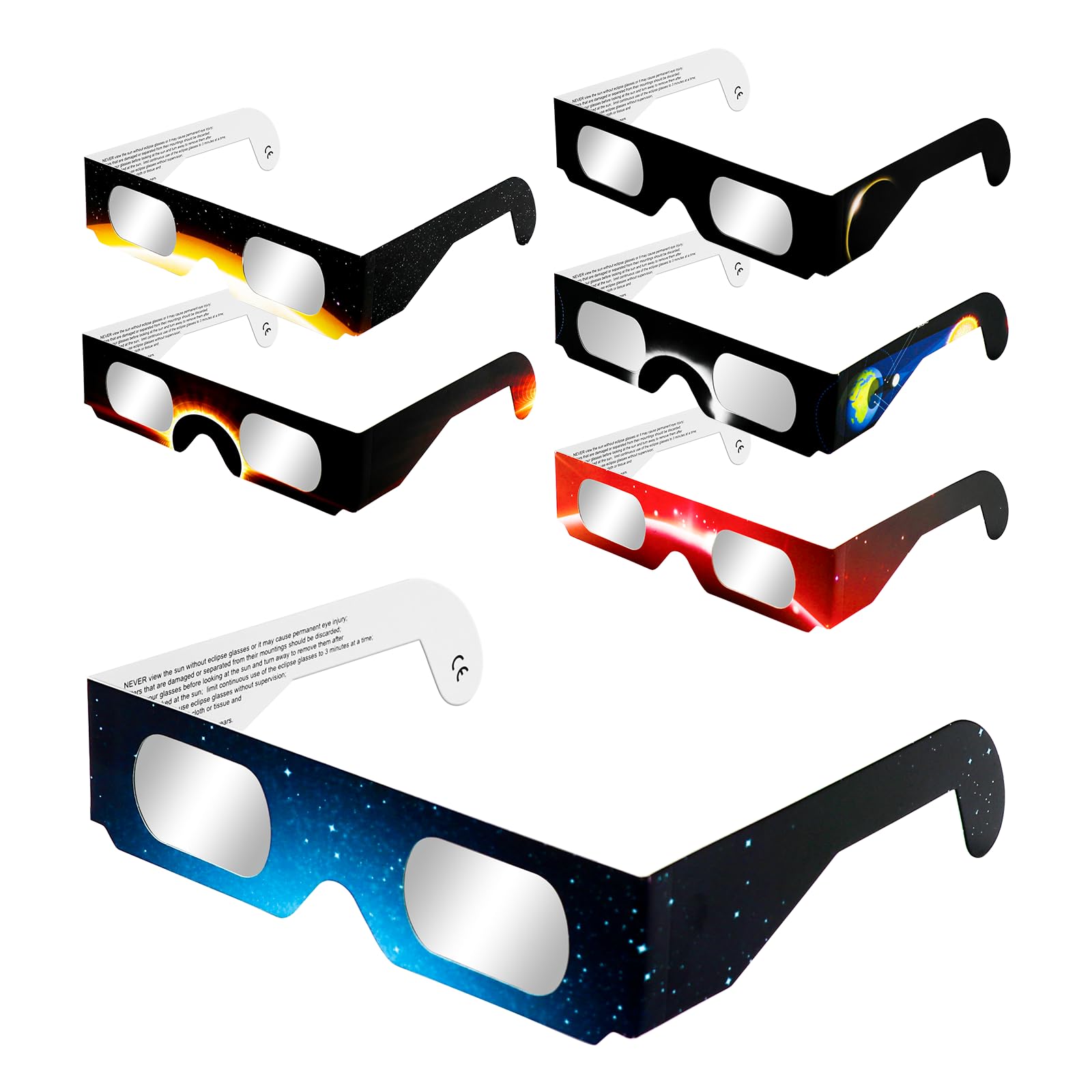 Solar Eclipse Glasses, CE&ISO Certified Eclipse Glass for Solar Viewing, Optical Quality Safe Shades for Direct Sun Viewing