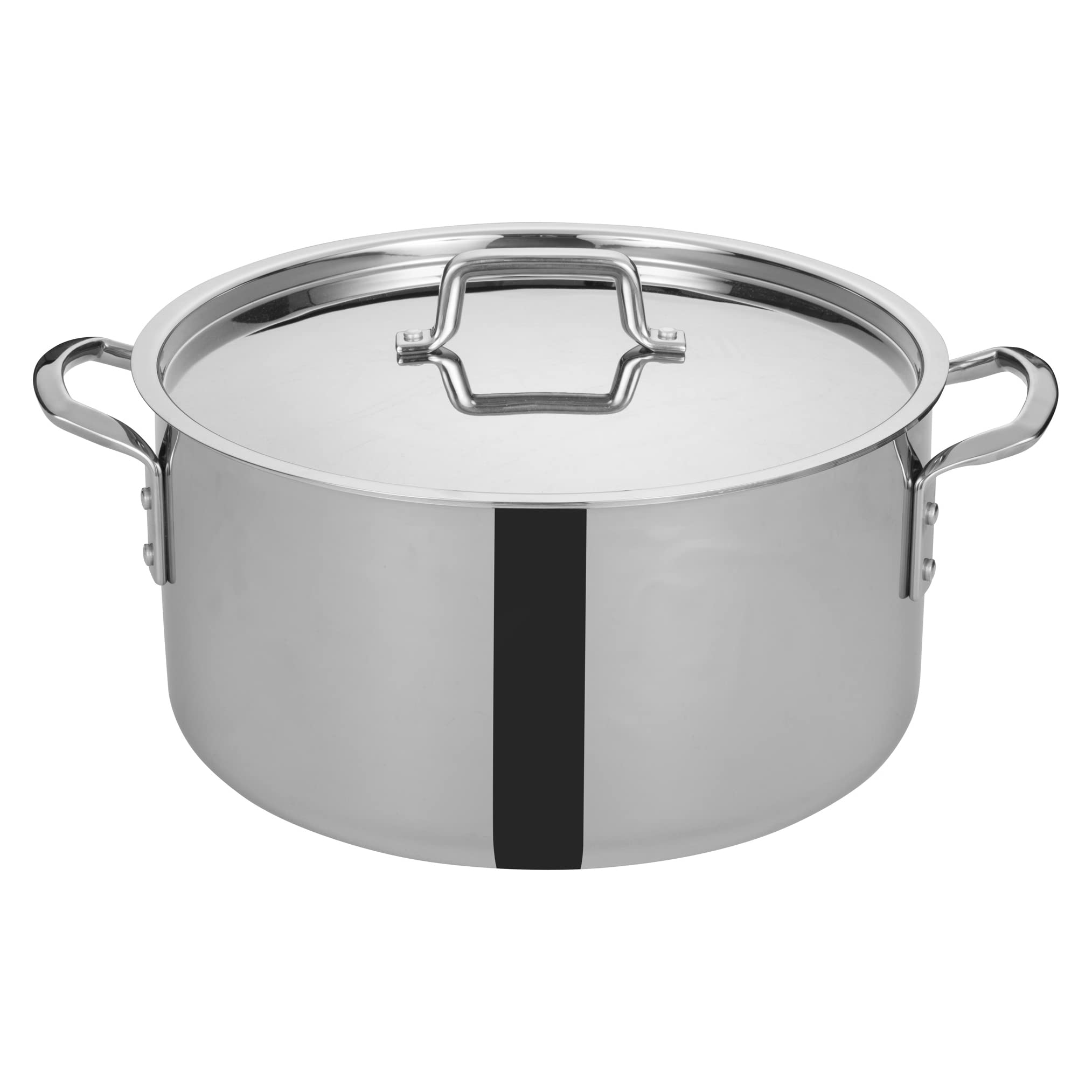 Winco TGSP-20 Tri-Ply Stock Pot, Stainless Steel, Silver