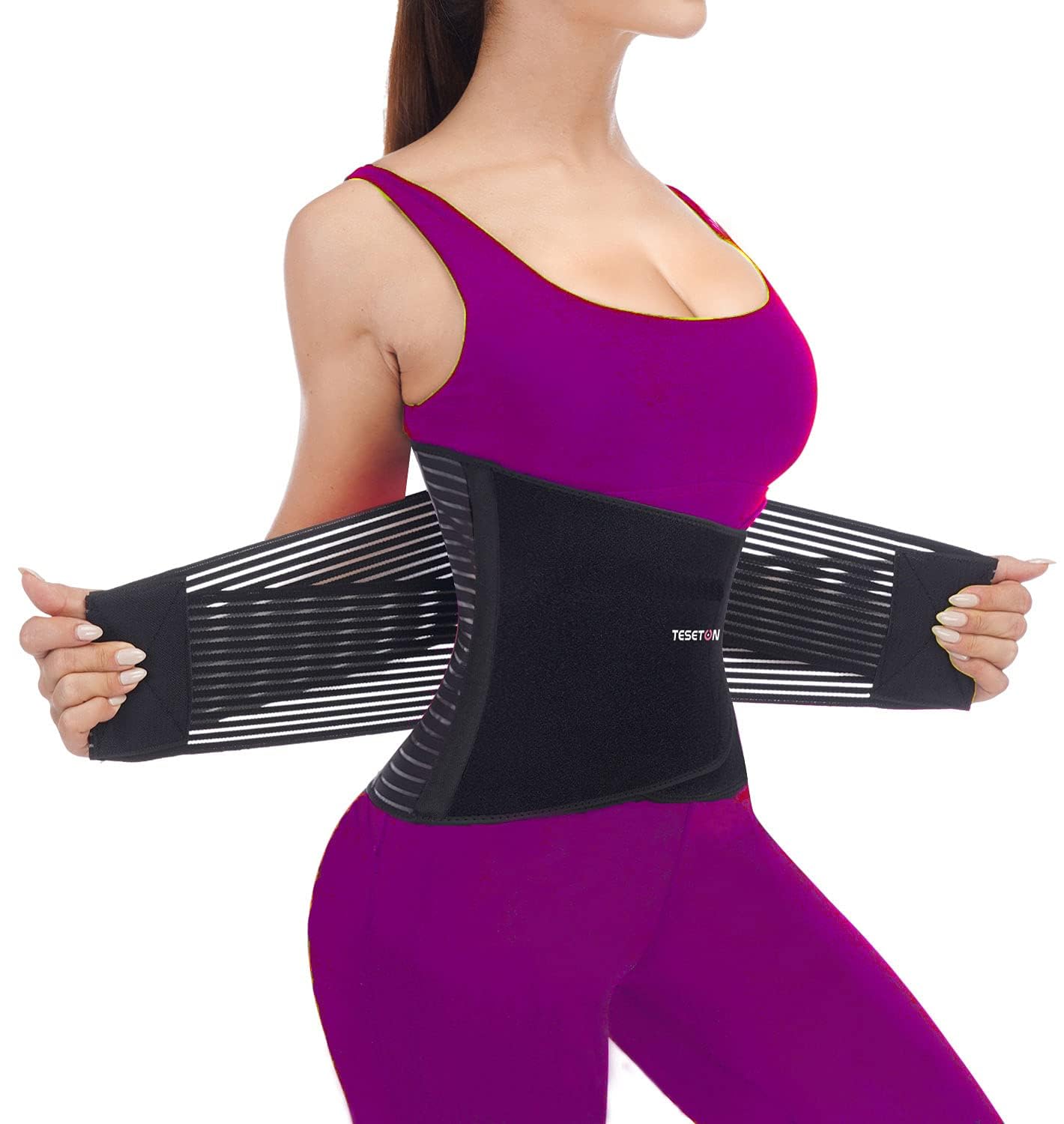 TESETON Back Support Belt for Women and Men, Back Brace for Lower Back Pain Relief,Posture Corrector,Scoliosis, Sciatica,Herniated Disc