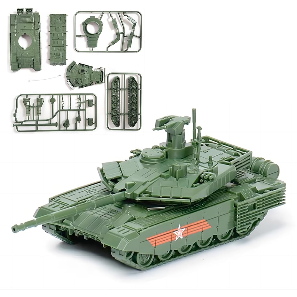 ViiKONDO 1/72 Scale Model Kit Military Vehicle Toy Russian T-90MS Main Battle Tank Army Assembly Wargame Diorama Hobby Building (Green)