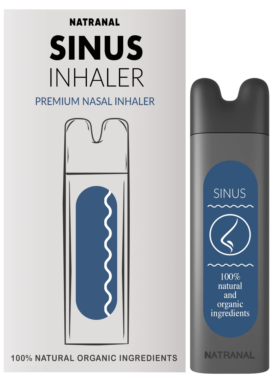 Natranal Sinus Clearing Inhaler - Sinus Pressure Nasal Inhaler for Congestion, Stuffy Nose Aromatherapy Inhaler with Natural Essential Oils - Respiratory Support 1PK