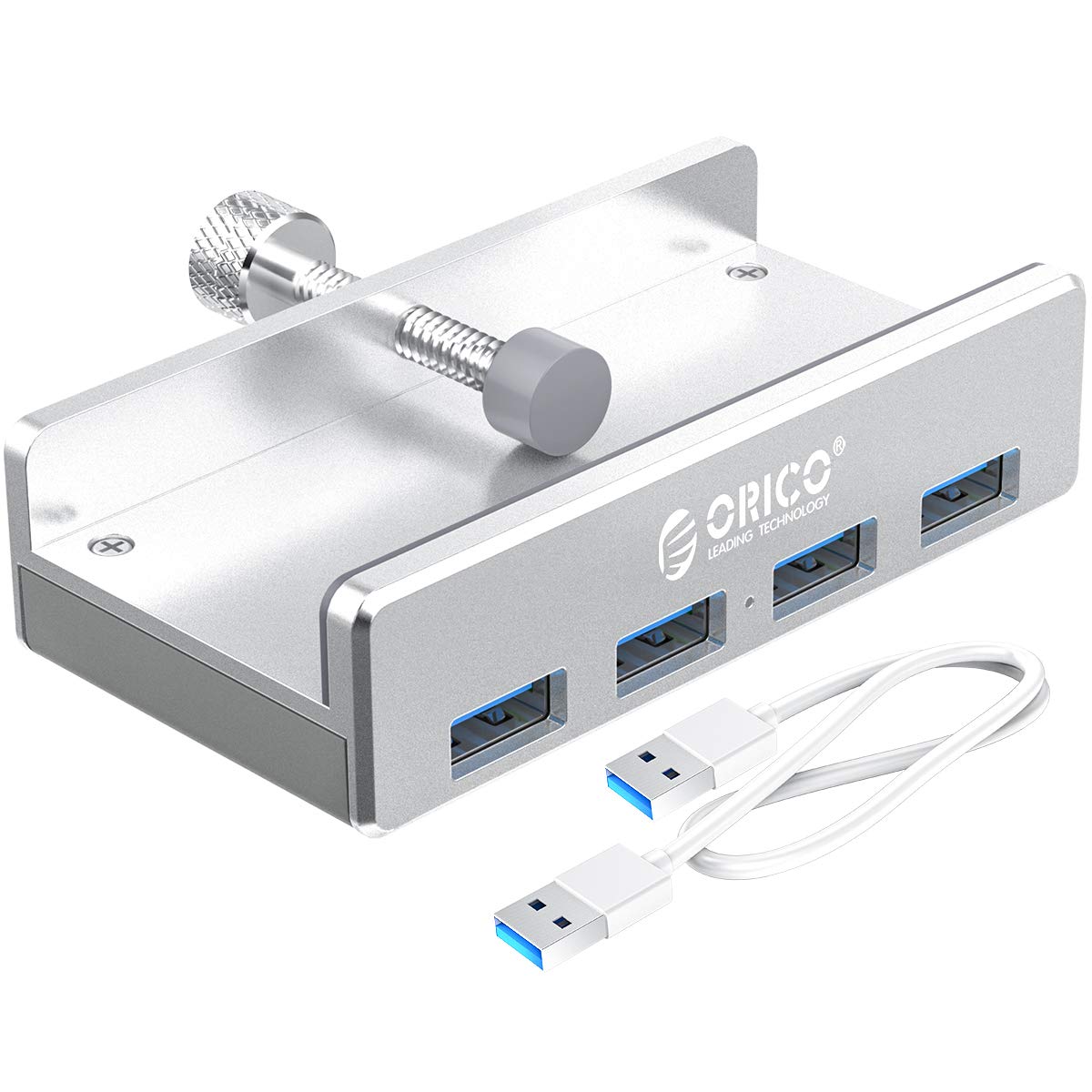 ORICO USB Hub, 4 Port USB 3.0 Clip-Type Aluminum Alloy Portable Size Travel Super Speed USB Splitter for iMac MacBook PC Laptop