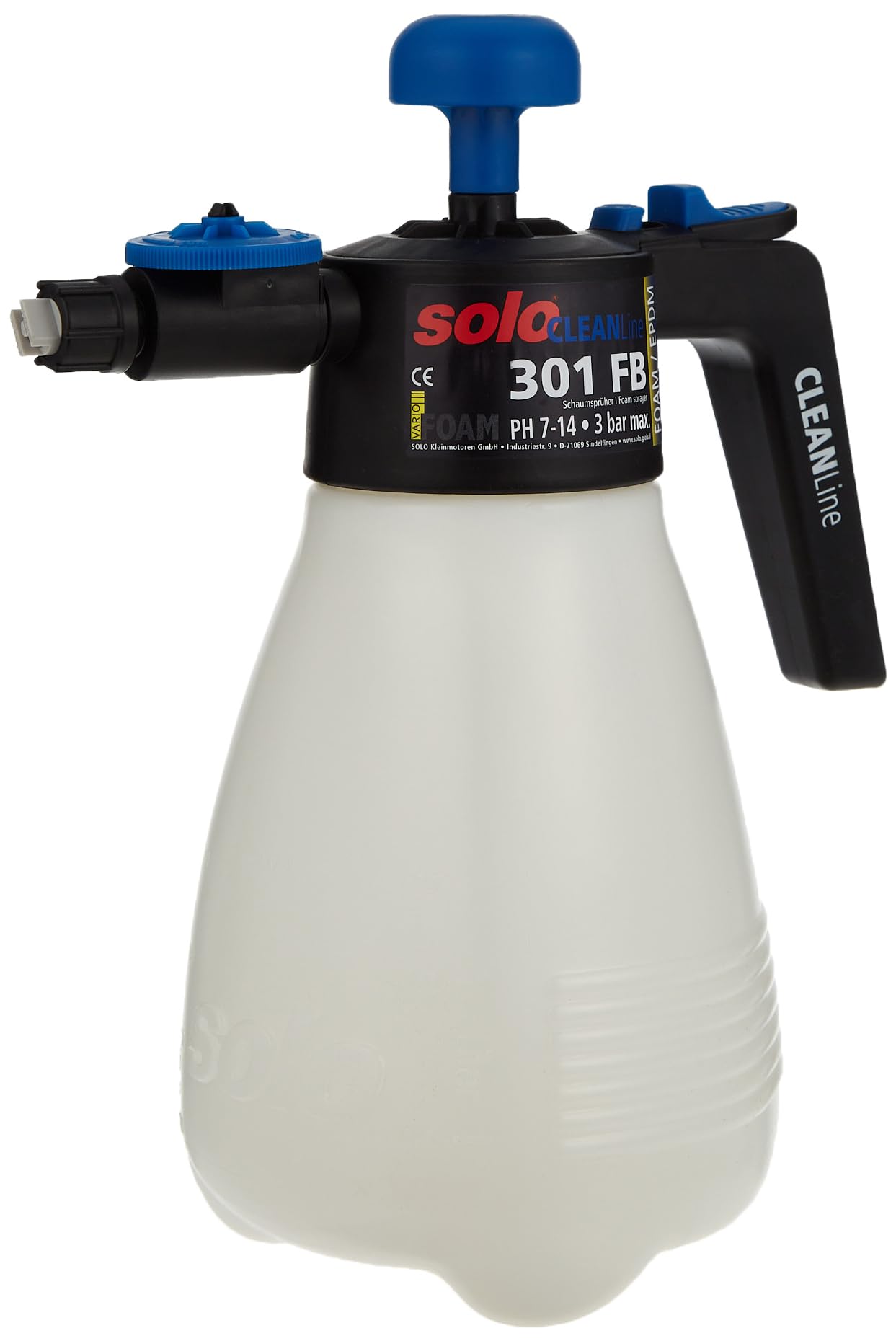 Solo 301-FB 1.25 Liter CLEANLine One-Hand Foaming Sprayer, EPDM Seals (PH 7-14) and O-Rings