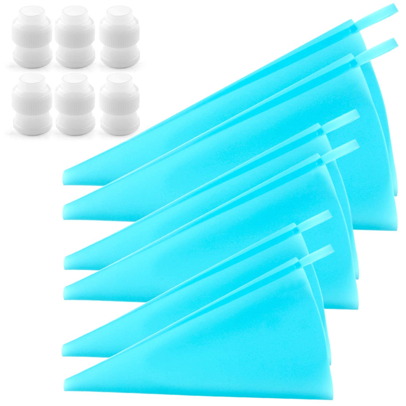 Piping Bags and Tips Set, Nivagen Cake Decorating Supplies for Baking, 12pcs Cake Decorating Tools with 6pcs 3 Sizes (12”+14”+16”) Icing Pastry Bags, 6 Piping Bags Couplers