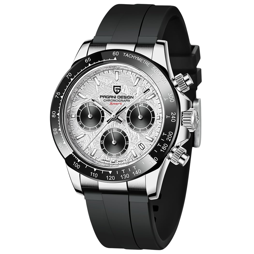 Pagani Design Herren-Armbanduhr Saphir Sport Quarzuhr Edelstahl Herren Wasserdicht Armbanduhr VK63 Uhrwerk Mode Chronograph…