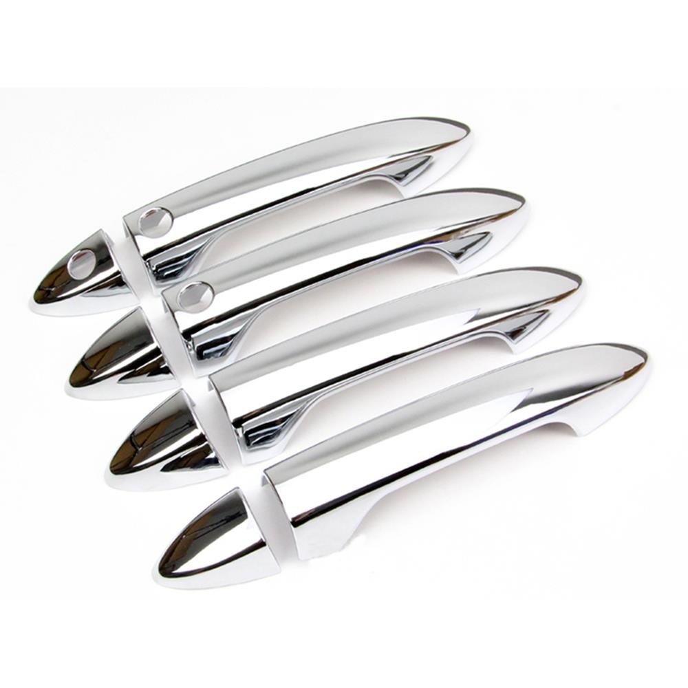 S SIZVER Triple Chrome Door Handle Overlay Covers Compatible with Accord/Ridgeline/Pilot with 2 Smart Key Cutouts