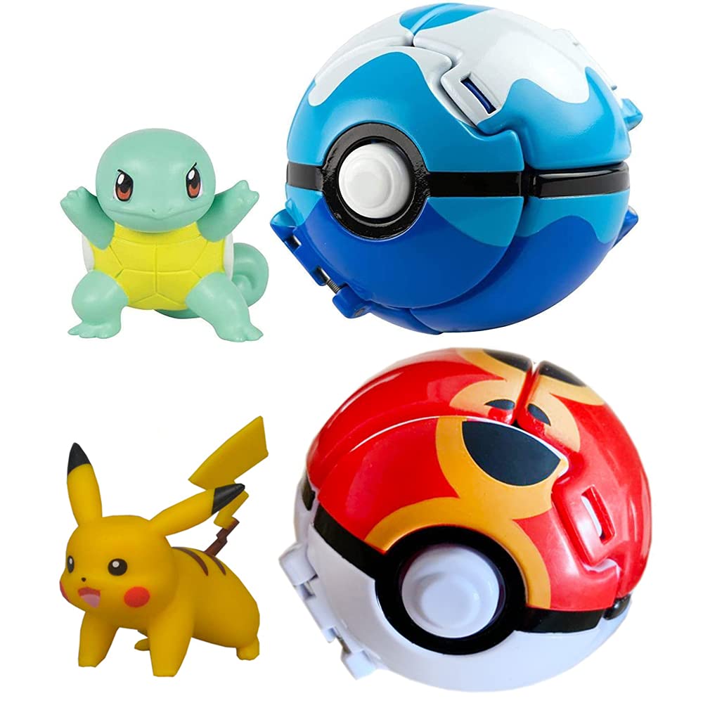 2-Piece Pack Figures & Pokeballs, Throw 'N' Pop Poké Ball, Kids Educational Birthday Party Toy Gift Idea…