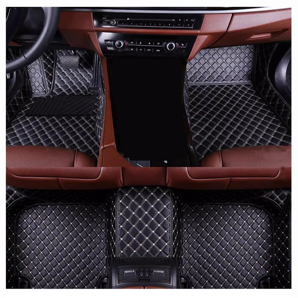 Car Floor Mats for Seat Leon MK2 2006 2007 2008 2009 2010 2011 2012 Leather,Waterproof Anti-Slip All Weather Car Floor Carpets Mat Liners Set,B Black