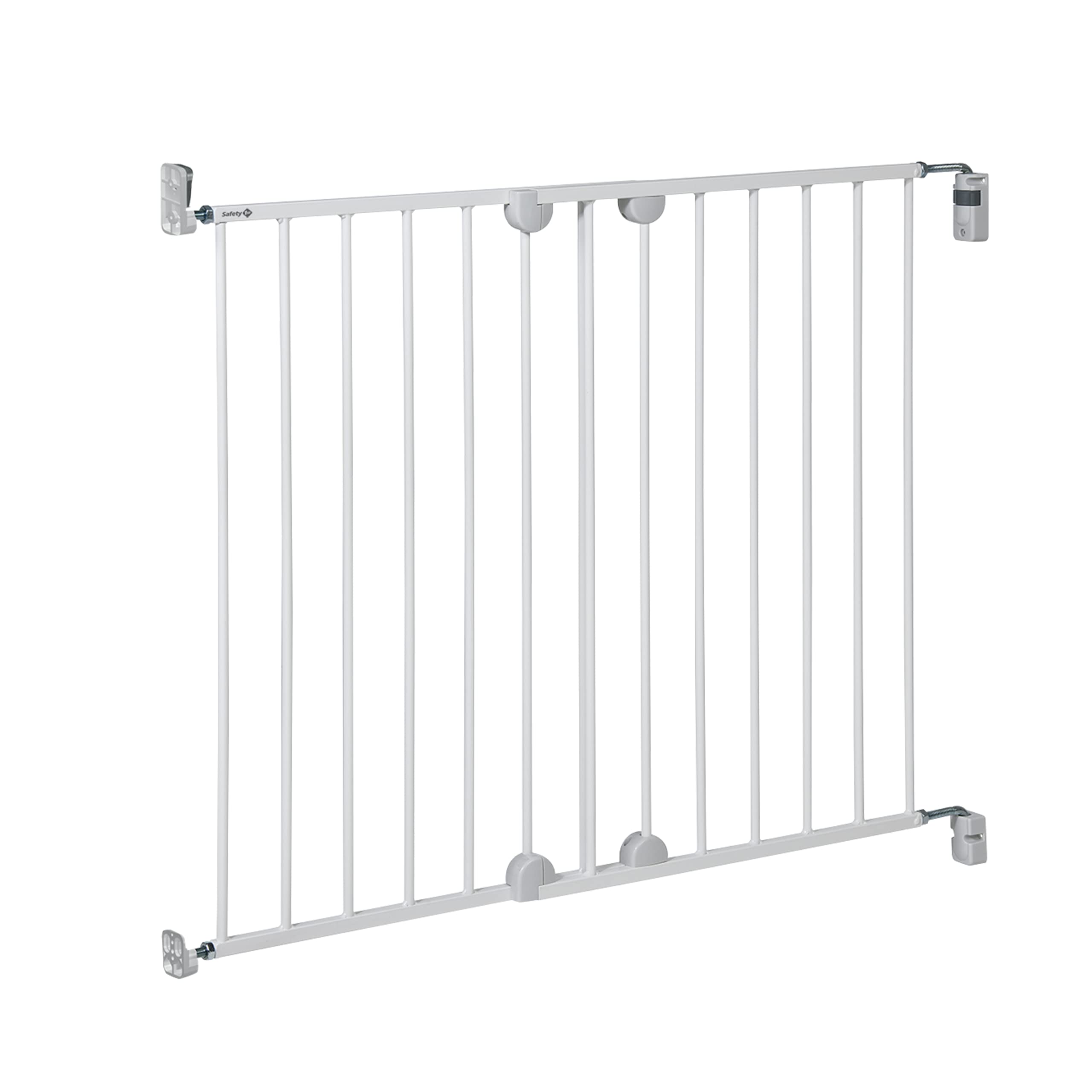 Safety 1st Wall Fix Extending Gate, Extendable Baby Gate for stairs and doors, Easy Close Extending Gate, Screw Fit, for Adjustable Width 62 - 102 cm, in Metal, colour White