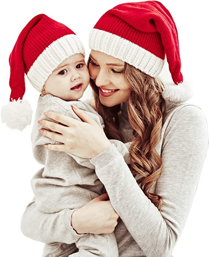 2 Pcs Christmas Parent Child Hats Baby Hat Christmas Hat Santa Hat