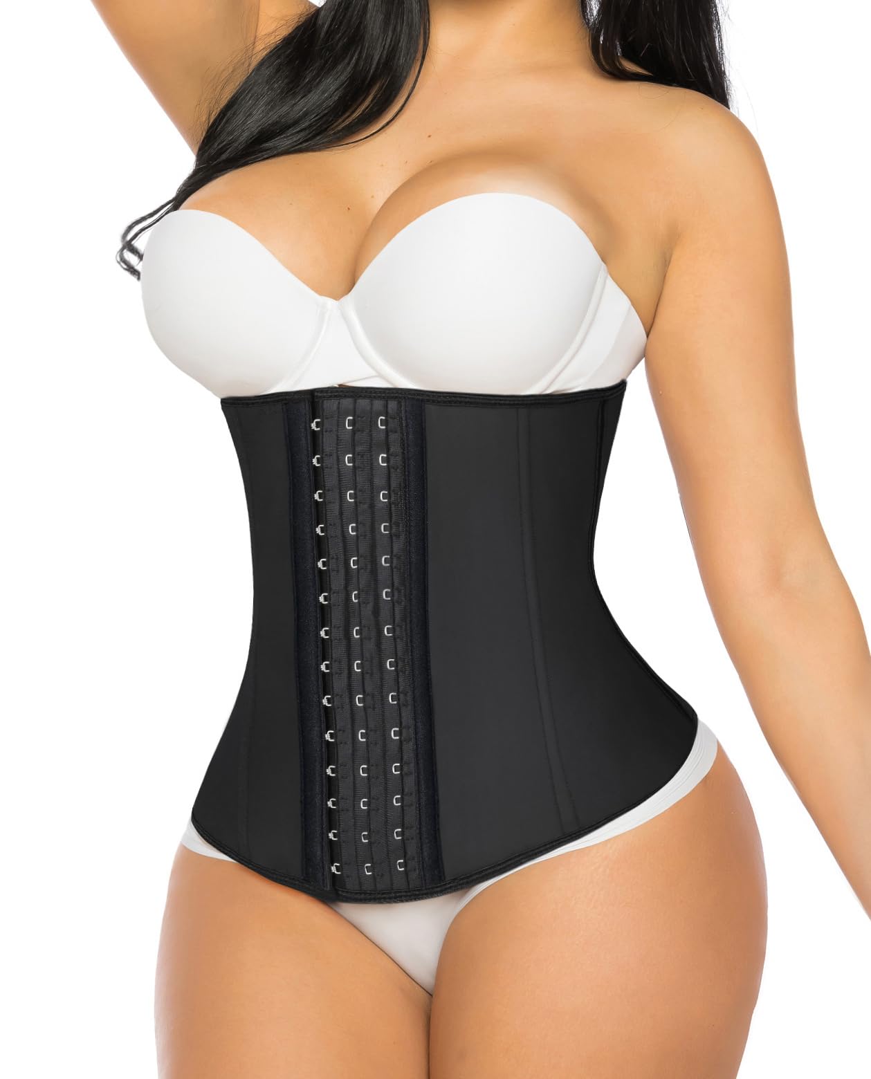 YIANNALatex Waist Trainer for Women Underbust Waist Cincher Corset Hourglass Workout Body Shaper Girdle