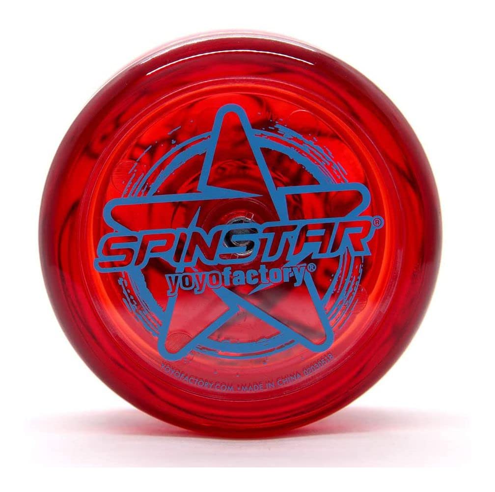 YoYoFactory SPINSTAR Yo-Yo - Red (starter yoyo, high speed plastic bearing, string and tips included)