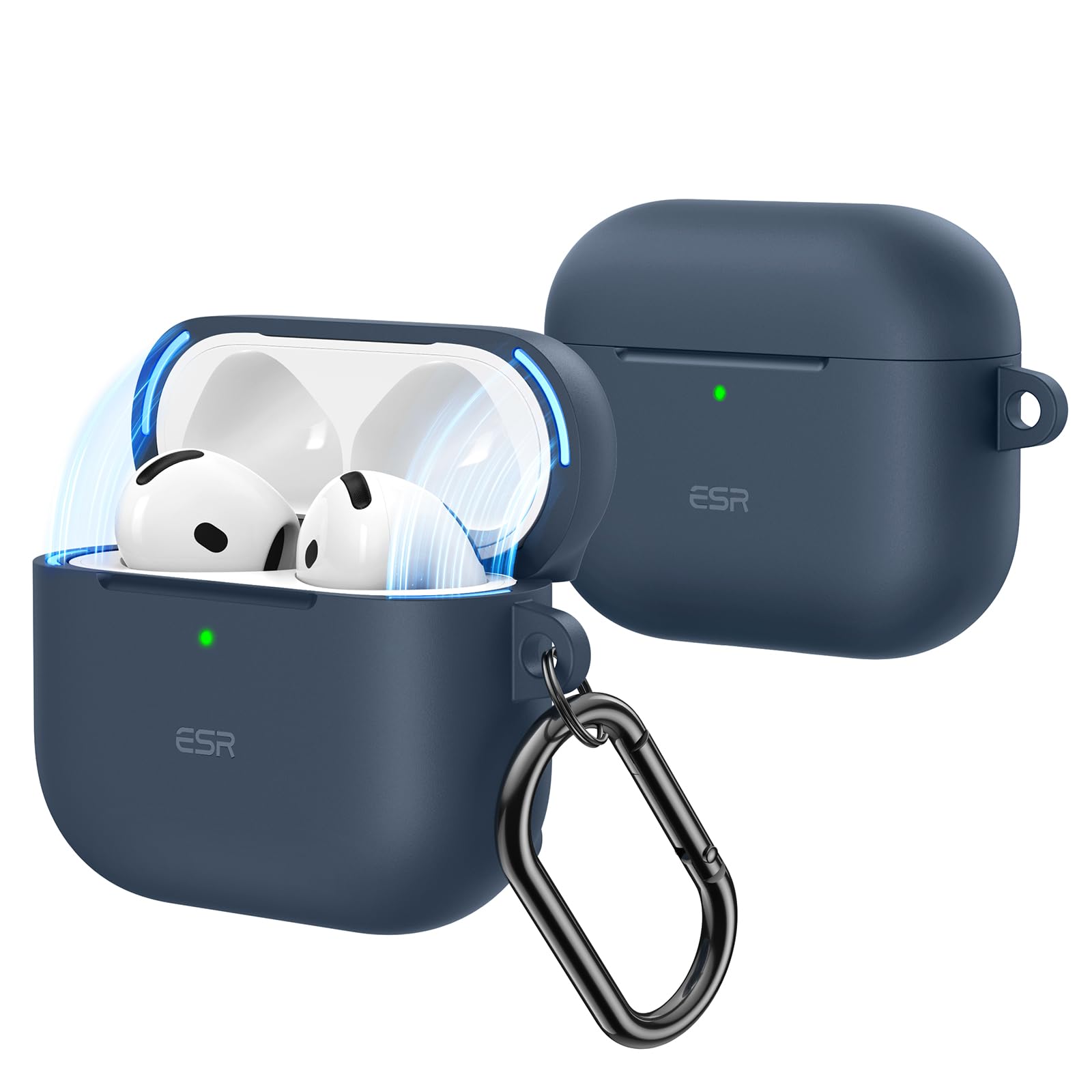 ESR for AirPods 4 Case, Compatible with AirPods 4th Generation Case (2024) (USB-C), Magnetic Lid Lock, Full Drop Protection Cover, Cloud Soft Case, Navy Blue