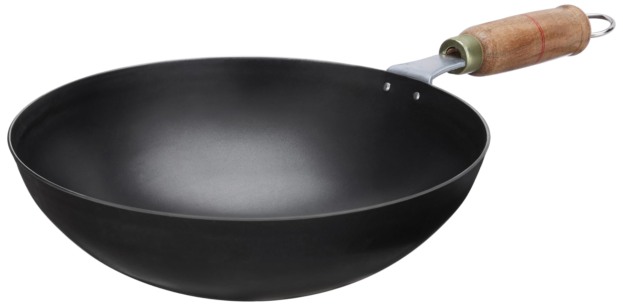 Amazon Brand - Solimo Sheet Metal Iron Wok 24 cm (Black)