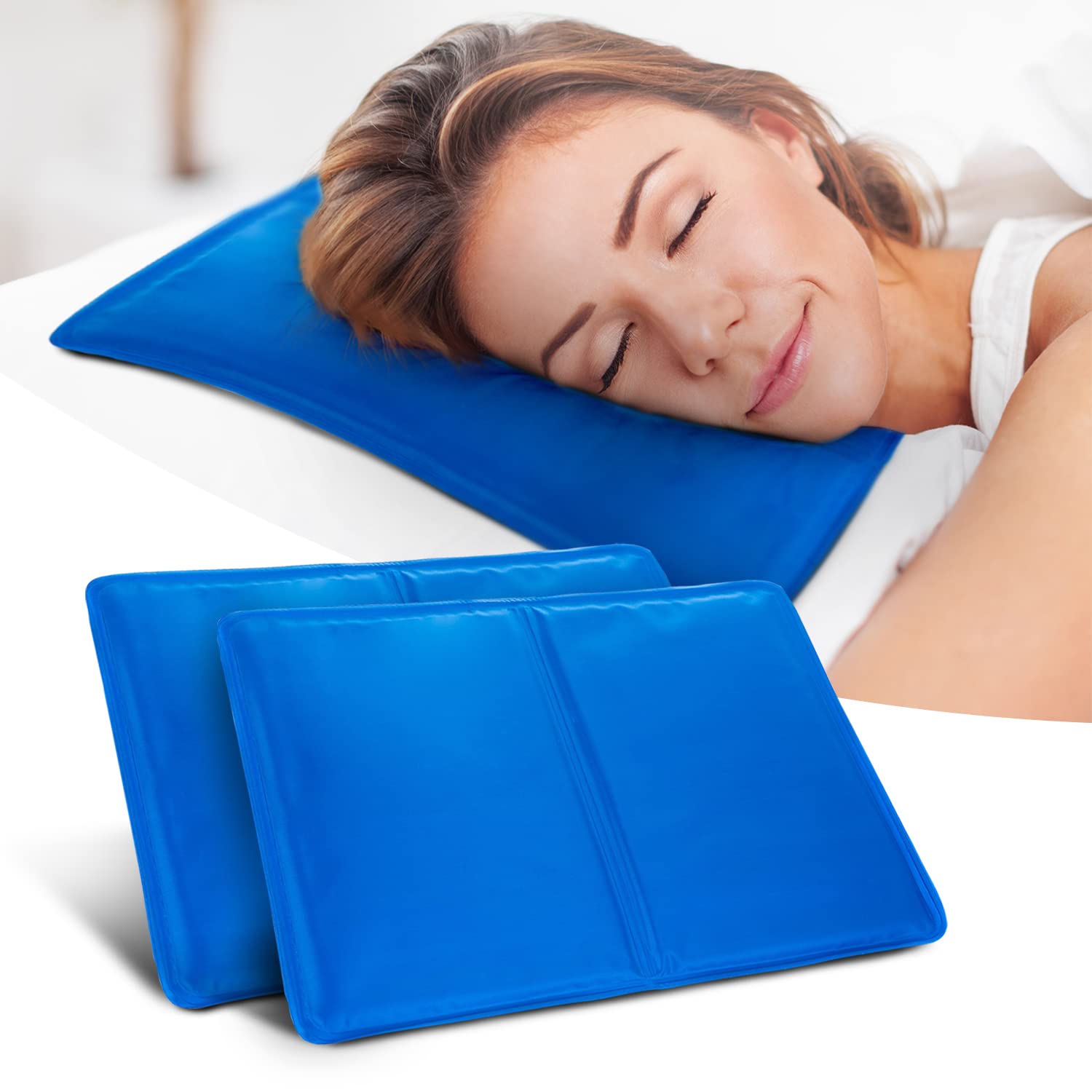 KEPLIN2-Pack Large Cooling Gel Pillows (30x40cm) - Enhancing Sleep Quality, Alleviating Flu & Fevers, Relieving Migraine Headaches