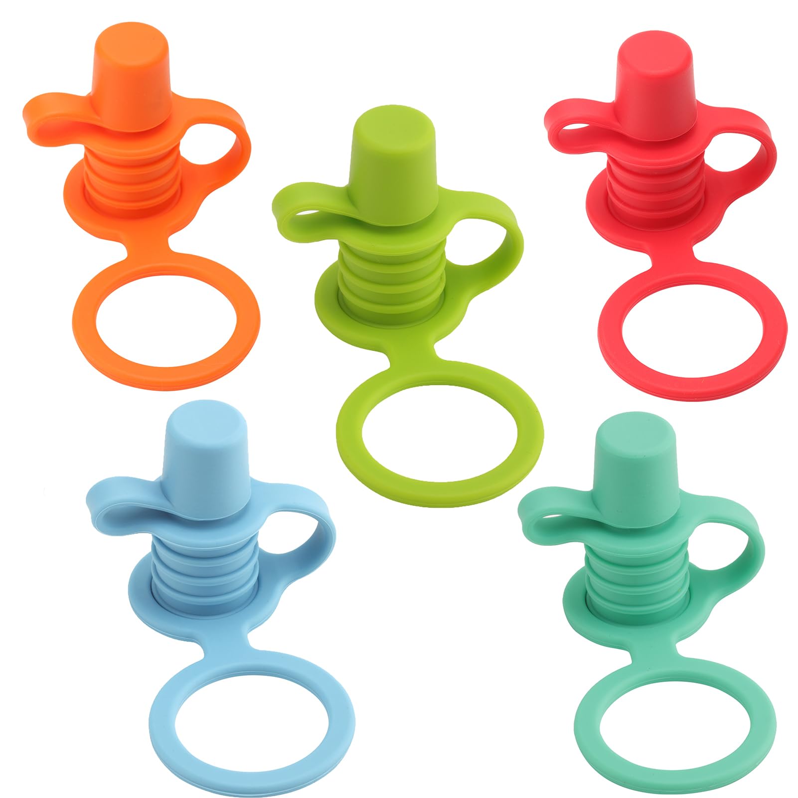 SeewayNo Spill Silicone Bottles Top Spout for Toddlers Kids and Adults, Protects Kids Mouth, BPA Free (Mix - 5 Pack)