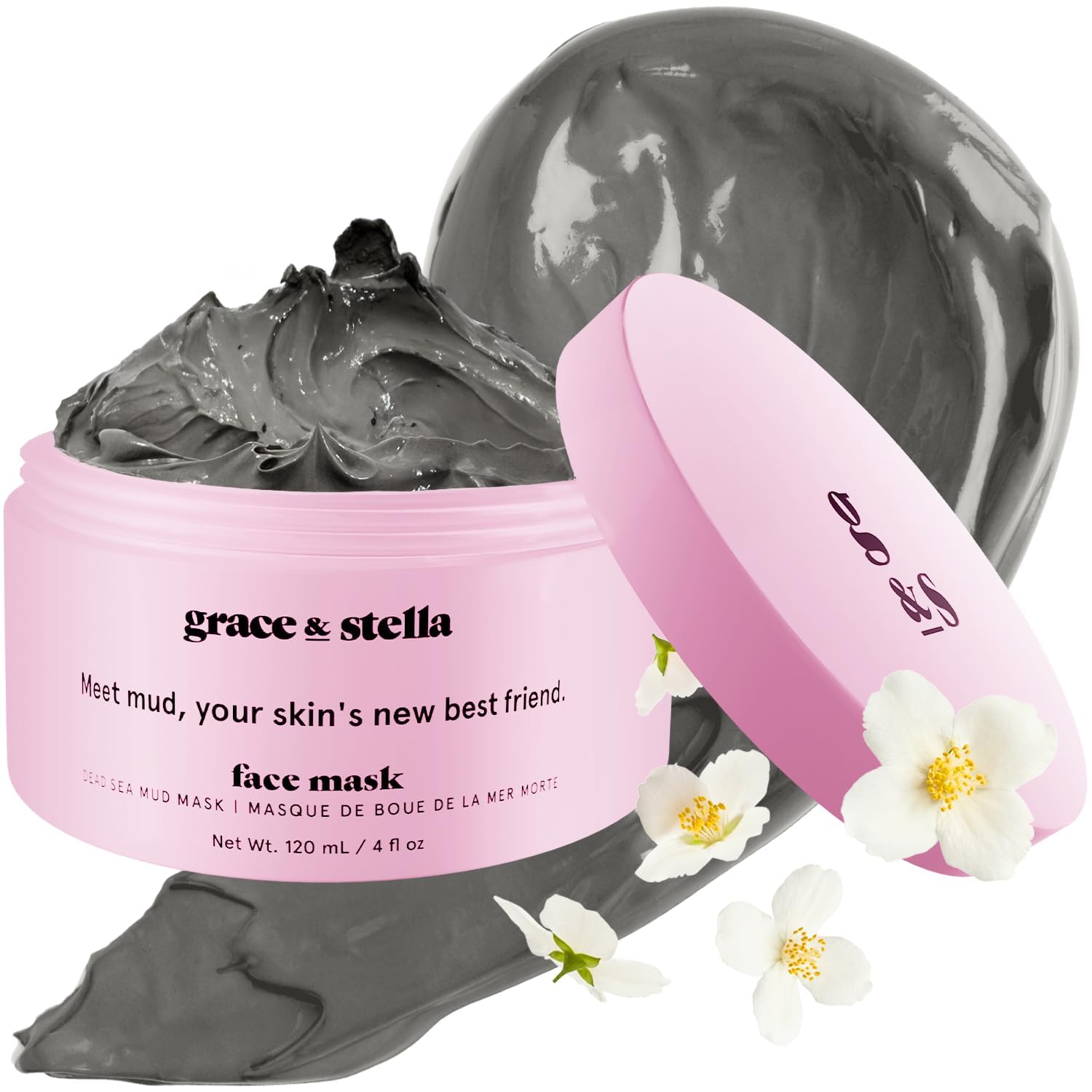 grace & stellaDead Sea Mud Mask (120ml) - Vegan Detox Dead Sea Mask - Mud Masks For Face And Body Mask - Mud Face Mask For Oily Acne, Blackheads