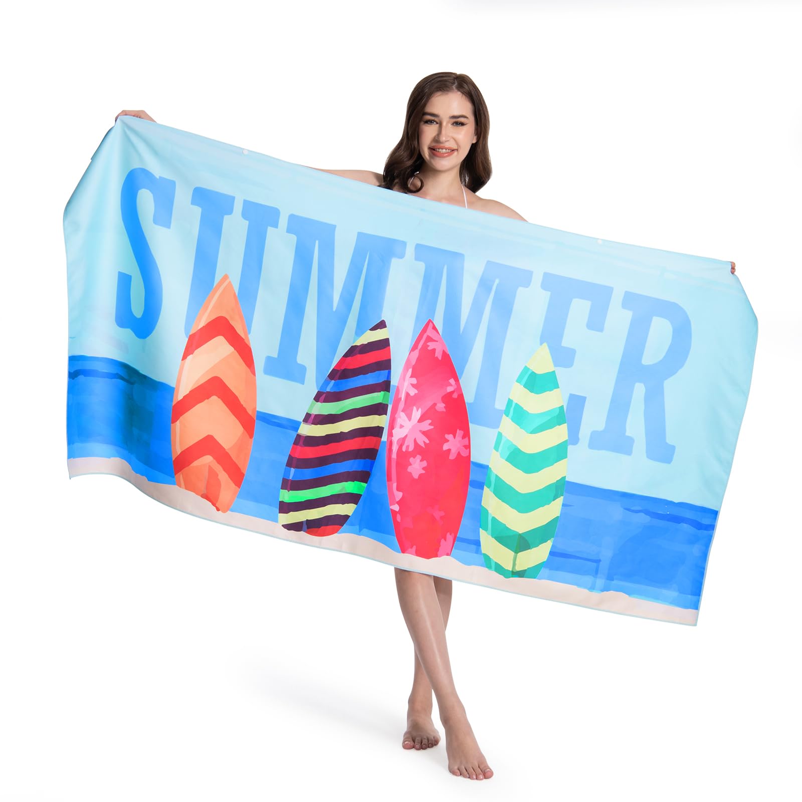 MokaniMicrofibre Beach Towel - Extra Large 180 x 90 cm Super Absorbent, Quick Drying, Soft, Lightweight, Easy Care, Compact, Sand-Free Towel, Perfect for Beach Swimming