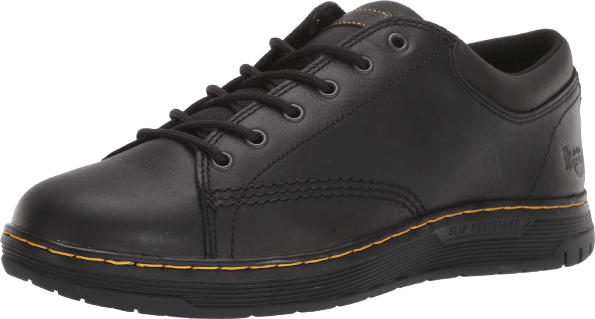 Dr. Martens Women's Maltby SR Food Service Shoe, Black Newark & Black Extra Tough 50/50 & Black Rubbery & Black Soft PU, 13