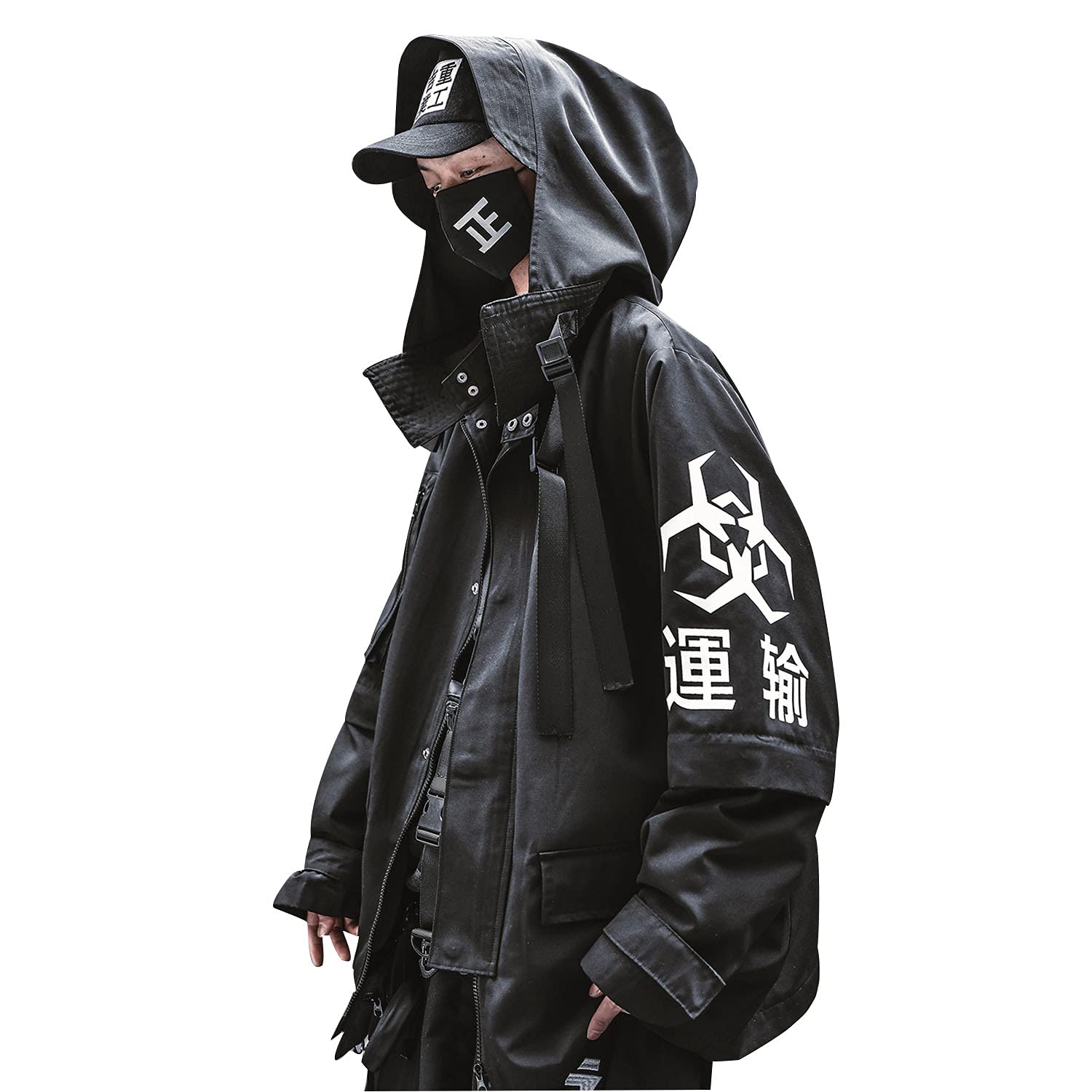 Niepce Inc Japanese Streetwear Zip Up Windbreaker Jackets for Men