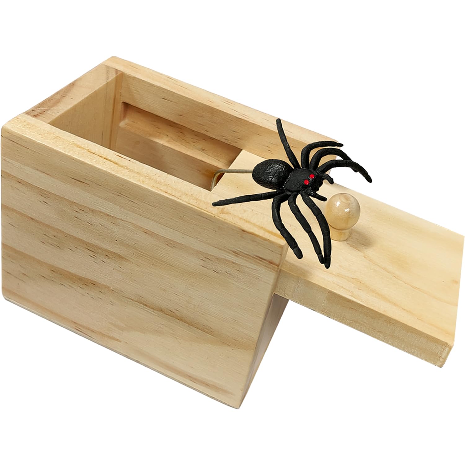 Jishi Spider Box Prank Toy Gag Gift Funny White Elephant Gifts for Adults, Wooden Christmas Birthday Surprise Gift Box Toys for Kids Teens Boys 6-8-12, Hilarious Stocking Stuffers for Adults Men Women