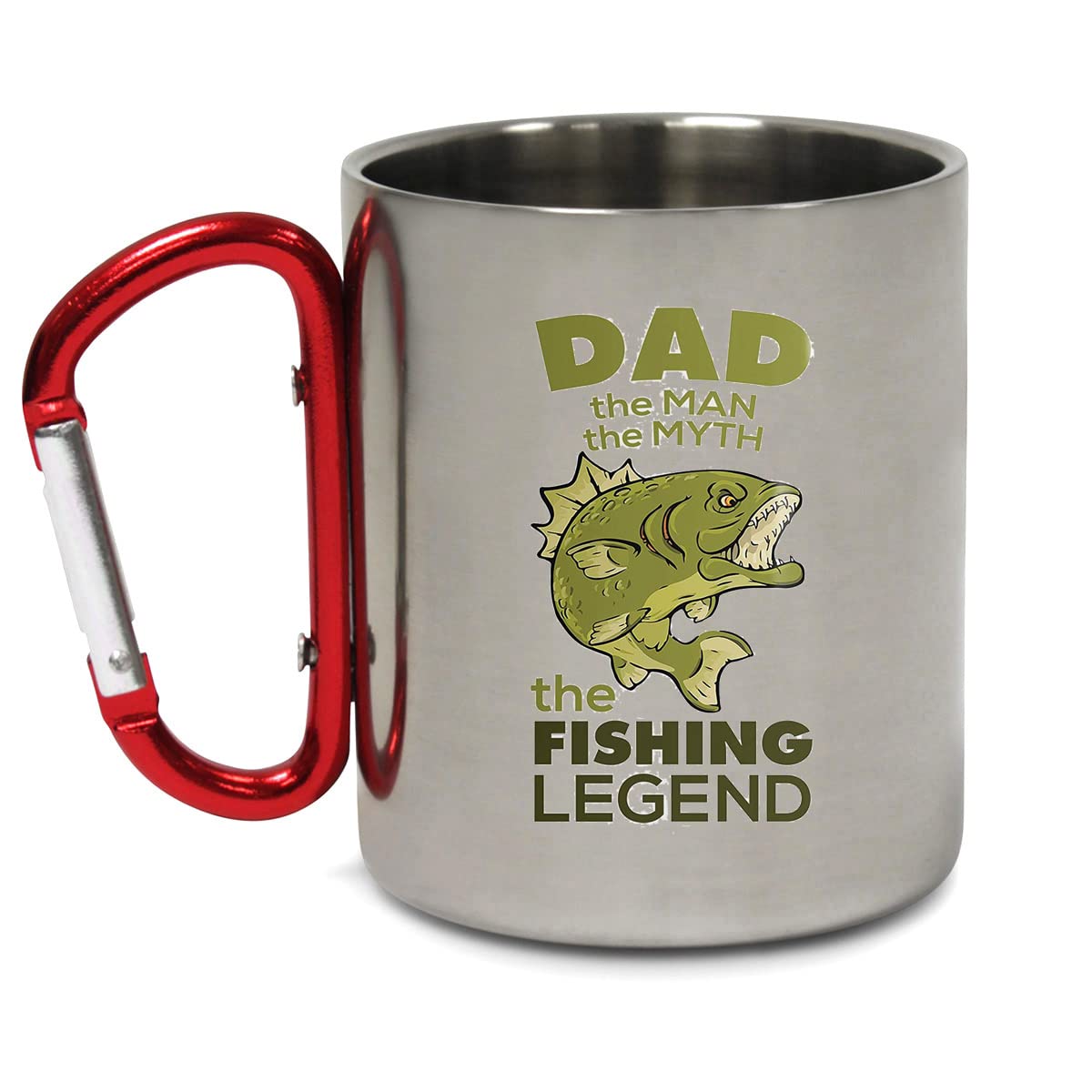 LBS4ALL The Man The Fishing Legend Camping Carabiner Mug Cup Birthday Gift Fathers Day 300ml