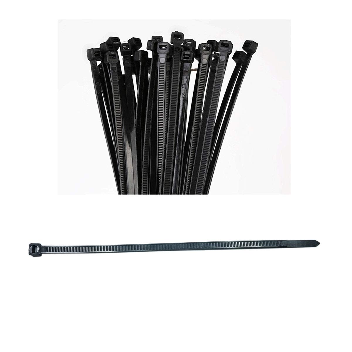 20 Inch Heavy Duty Self-Locking Nylon Cable Zip Ties, Width 0.2Inch (Black 100 Pieces)