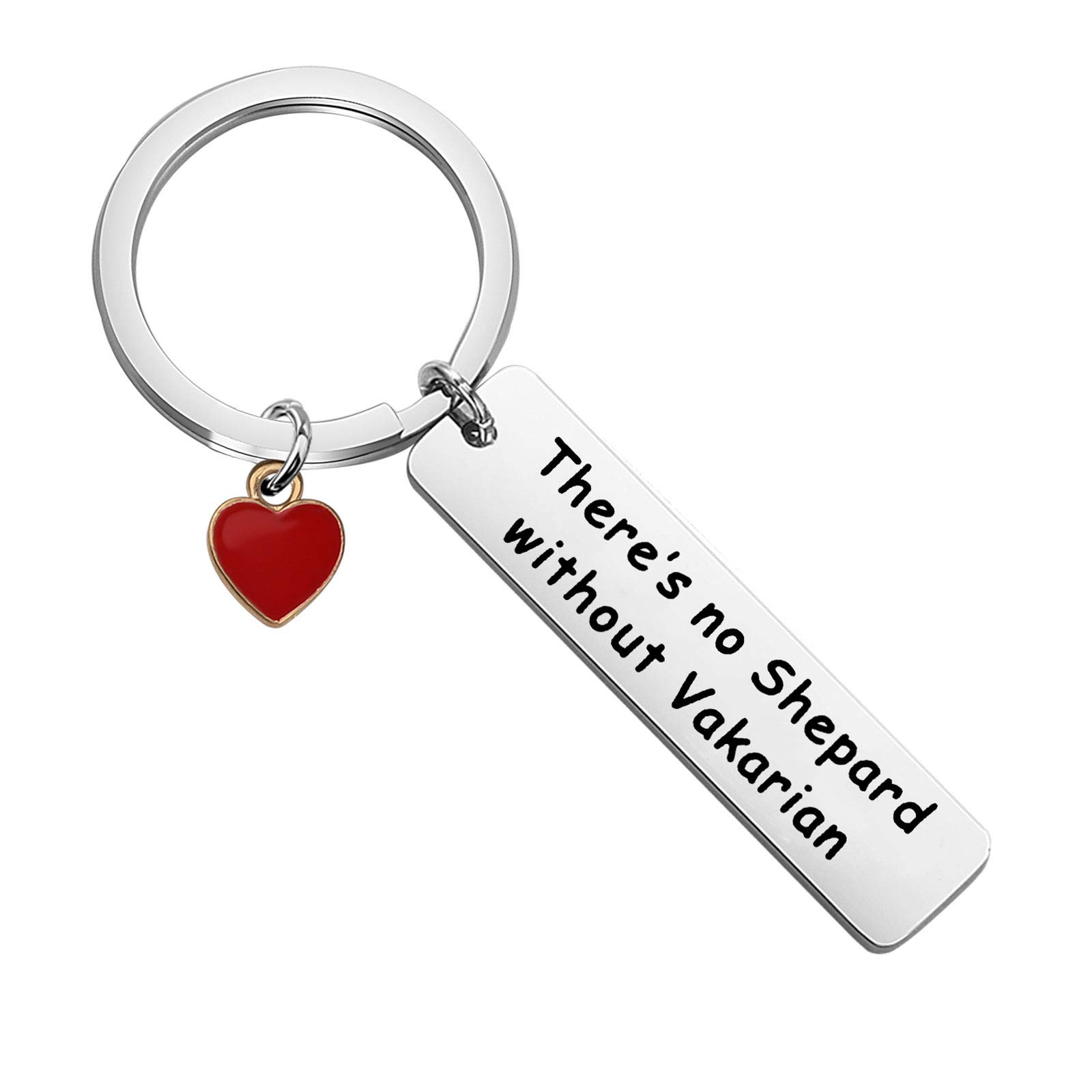 KUIYAI Gamer Gift There’s no Shepard Without Vakarian Keychain Movie Fan Jewelry Inspired by Mass Effect