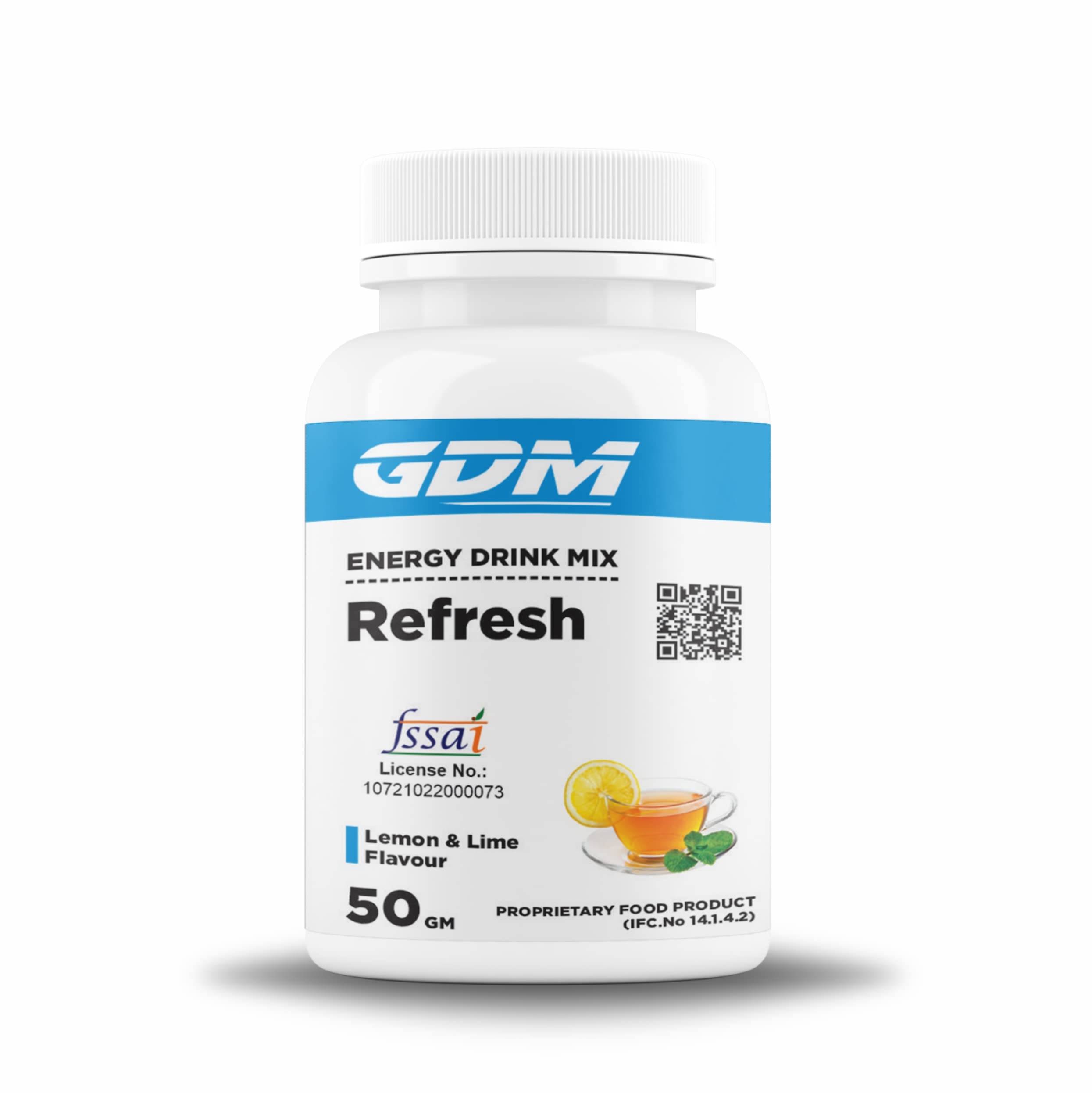 GDM Refresh Energy Drink for Refreshment and Mental alertness | 50g (50 Servings) | Lemon & Lime Flavor