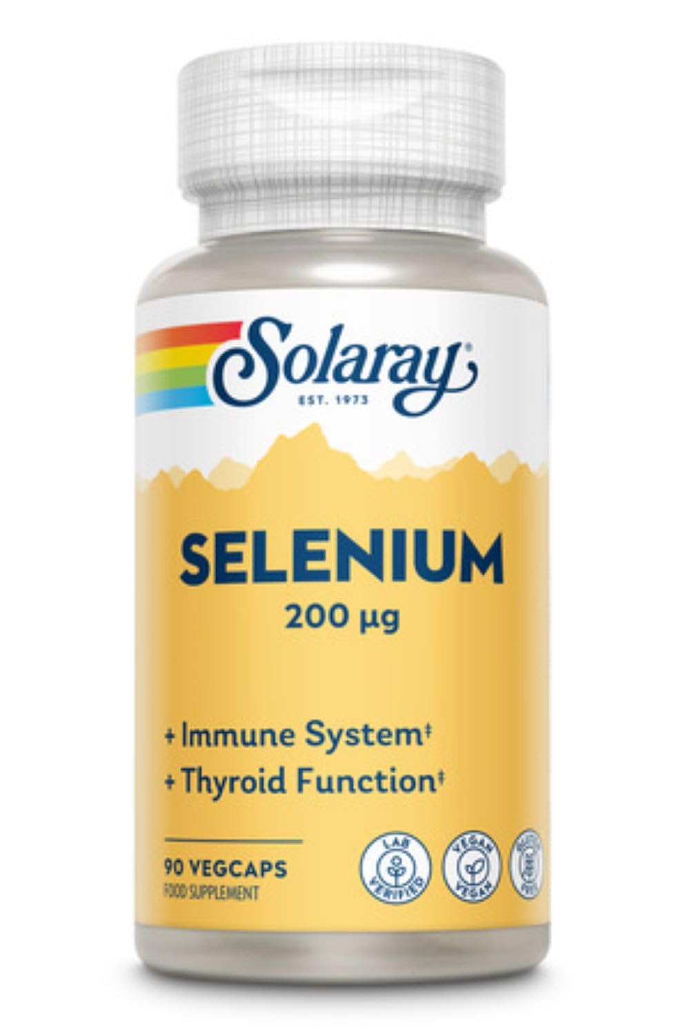 SOLARAYSelenium 200mg - Immune System - Lab Verified - Vegan - Gluten Free 90 VegCaps