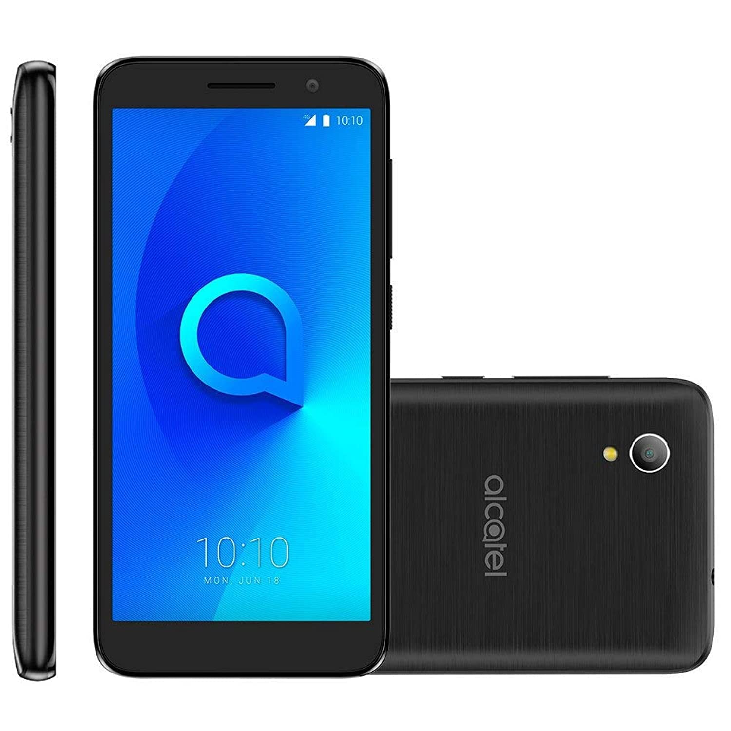 Unlocked Alcatel 1 (5033x) Mobile Smartphone - Gold (For use with any Sim Card Worldwide) (Black)