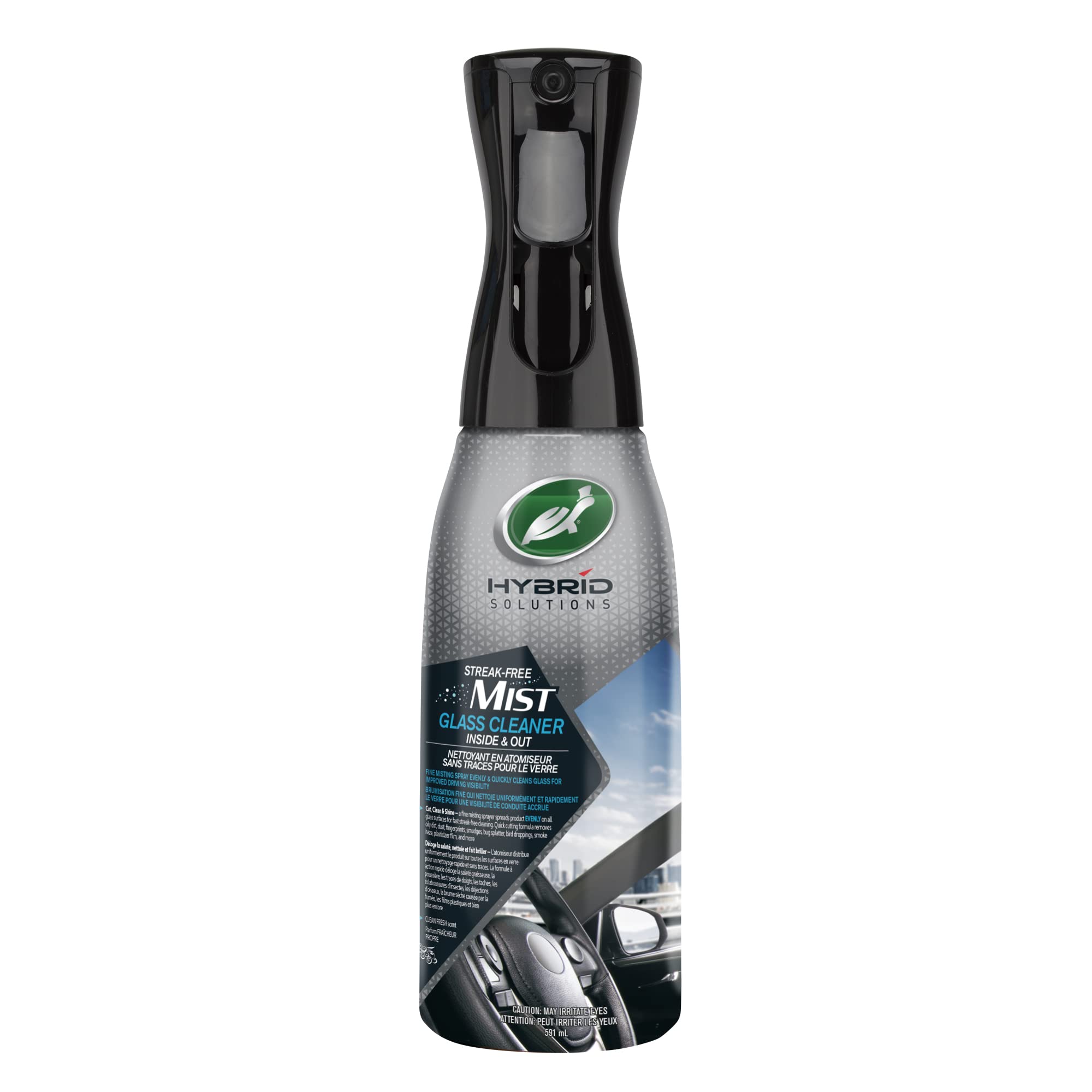 Turtle Wax Hybrid Solutions Streak Free Mist Car Glass Cleaner Inside & Out - Anti Fog Spray For Car Windshield