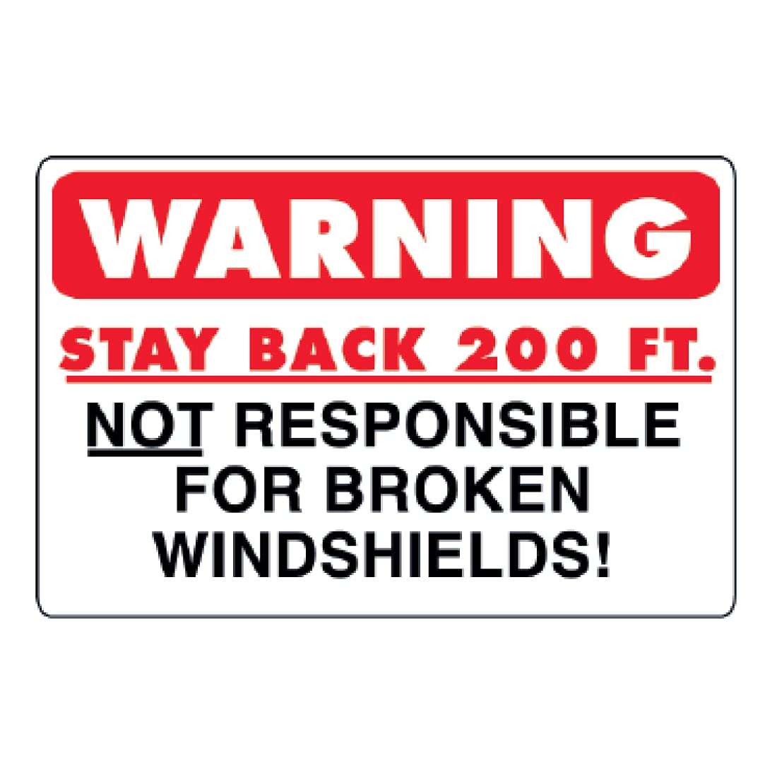 SafeTruck by Ms. Carita Stay Back 200 Feet Truck Decal (11.75" x 17.25")