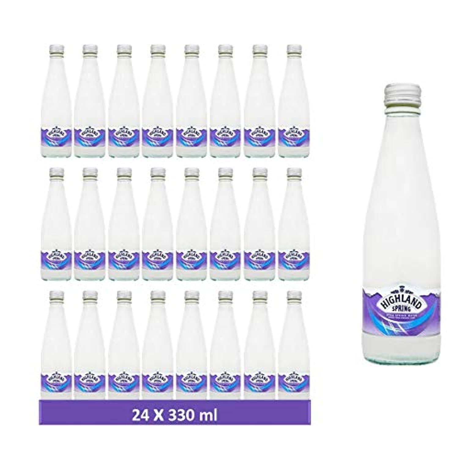 Highland Spring Water Still Glass - 330 ml (Pack of 24)