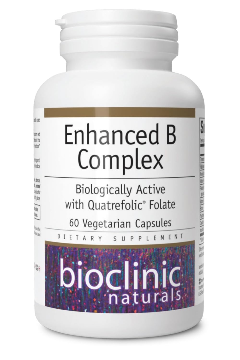 Bioclinic Naturals Enhanced B Complex 60 Softgels - Biologically Active and with Quatrefolic Folate