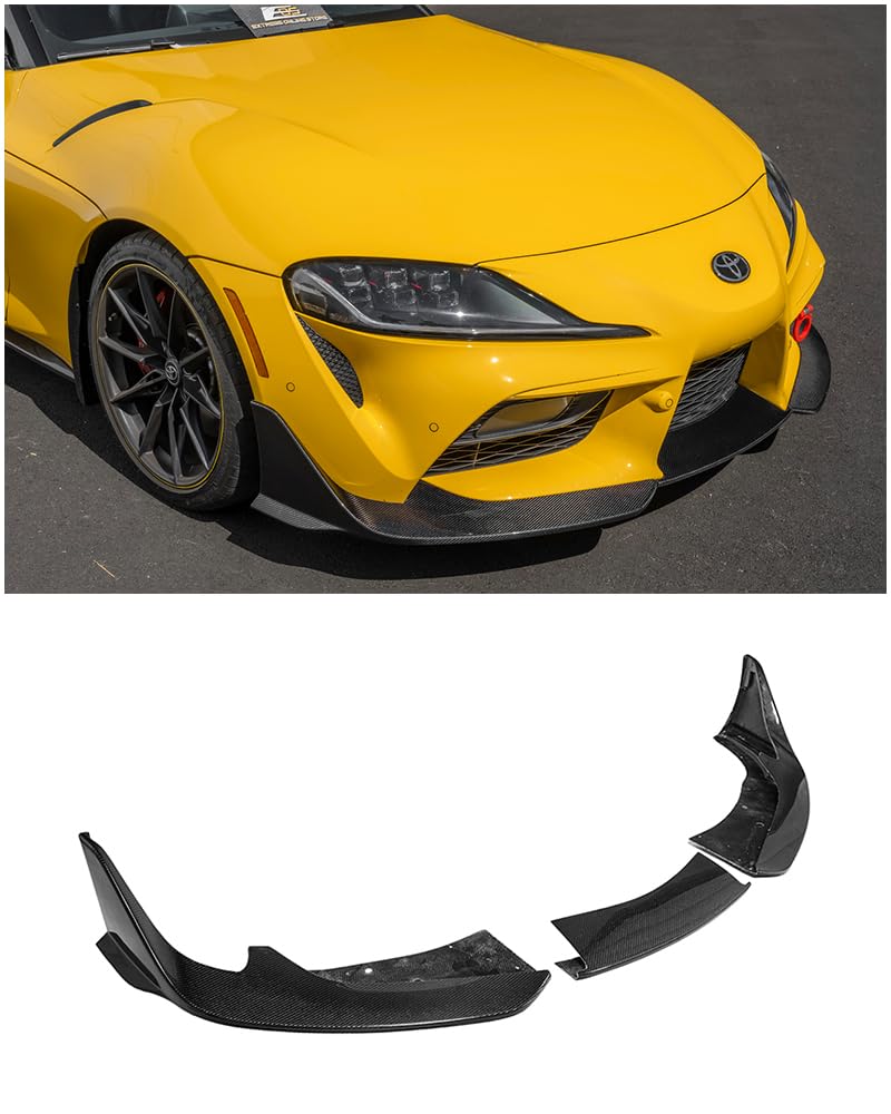 Replacement for 2020-Present Toyota A90 A91 GR Supra | A91 Carbon Fiber Edition Front Bumper Lip Splitter Ground Effect Spoiler (3 Pieces)