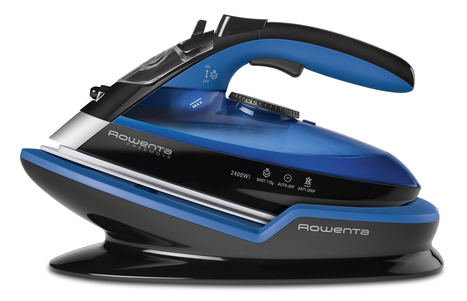 RowentaFreemove Cordless Iron, Power 2400 W, Continuous Steam Flow 27 g/min, 115 g/min Steam Pressure, DE5010D1 Wireless Technology