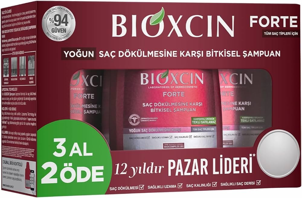 BIOXCIN Forte Hair Loss Shampoo - 3 Pieces in 1 Box