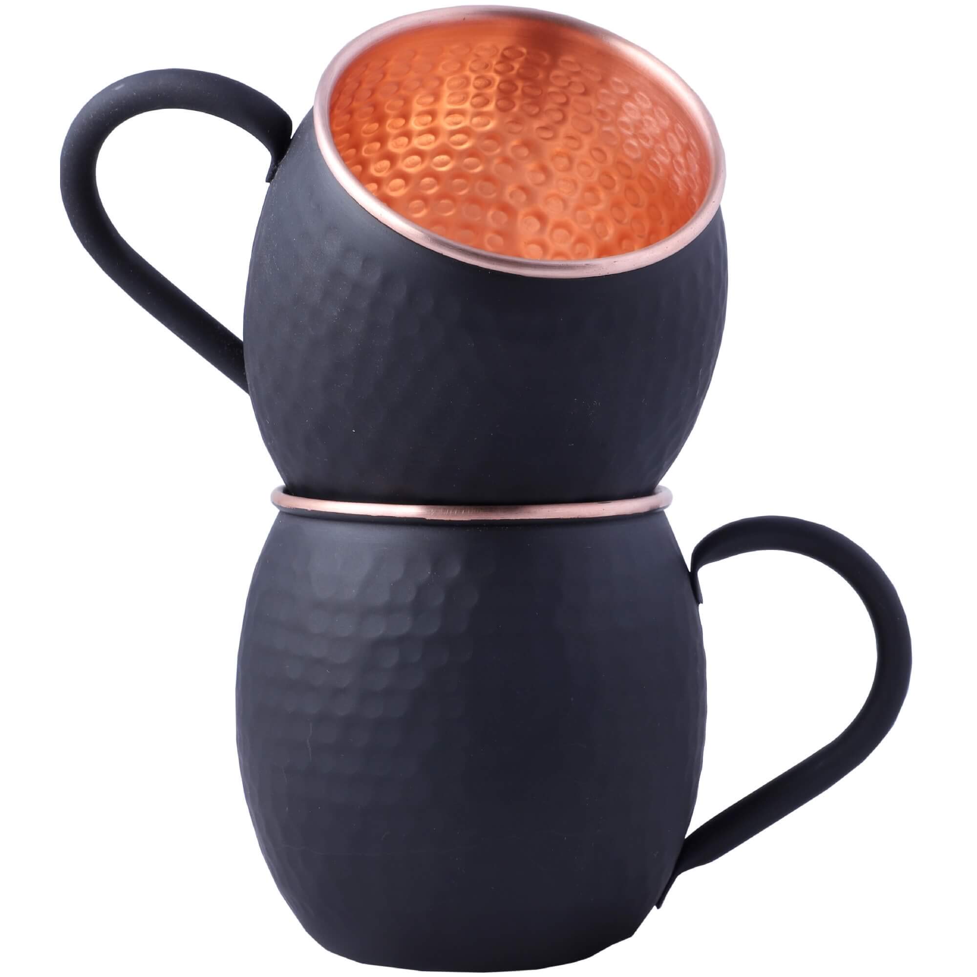 STAGLIFE Black Matte Moscow Mule Copper Mugs Set of 2