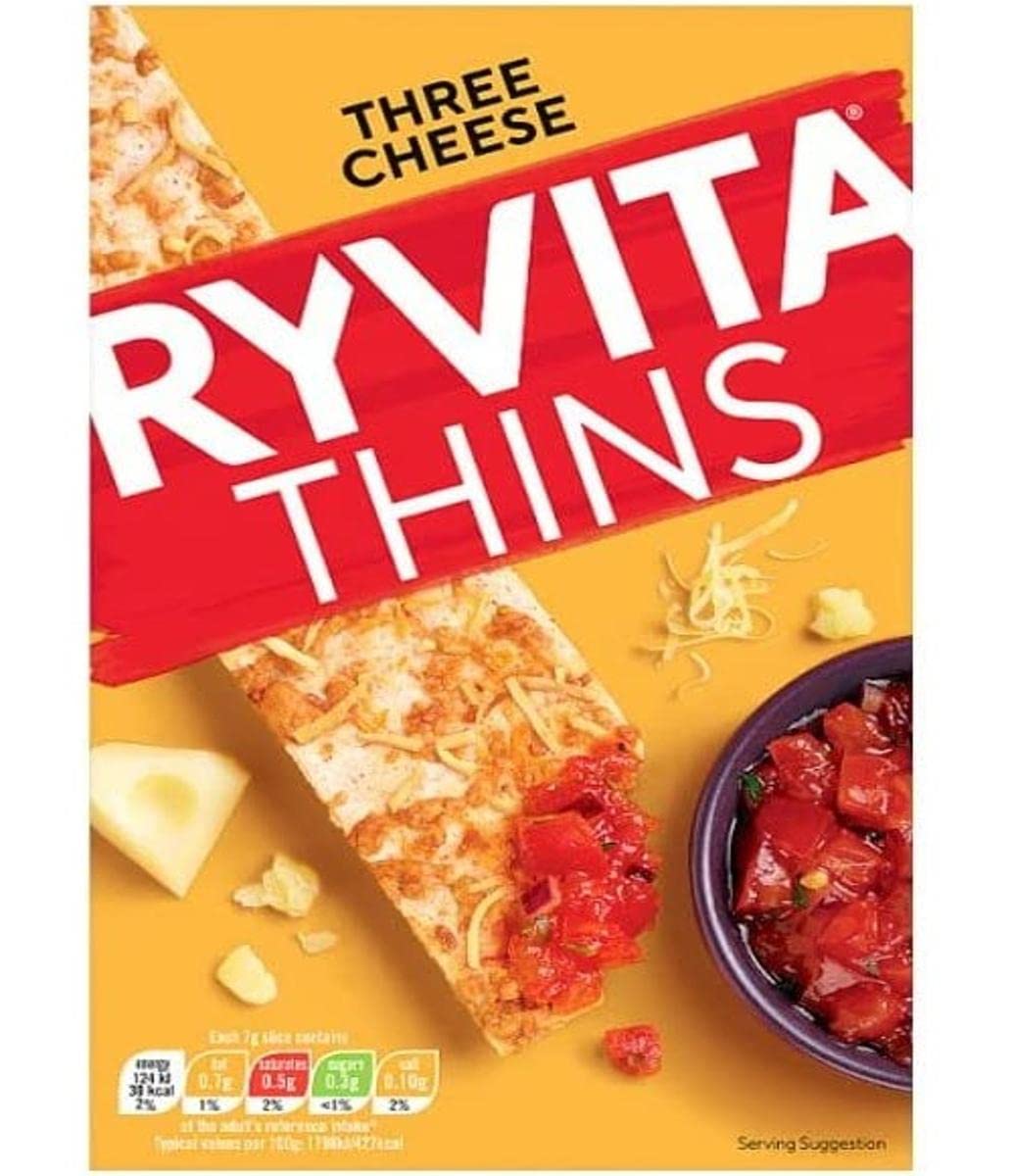 Ryvita Thins 3 Cheese Flatbreads, 125g