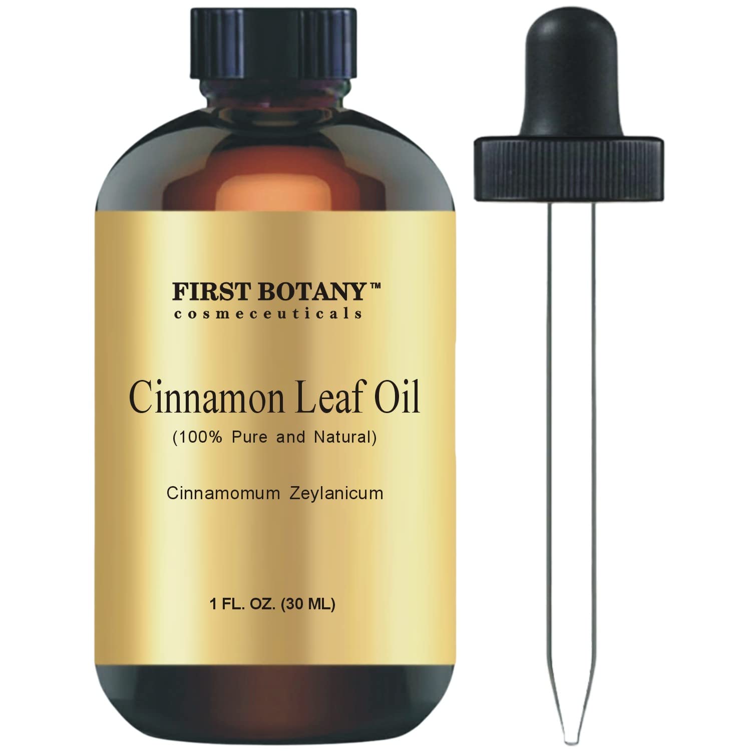 First Botany, 100% Pure Cinnamon Essential Oil - Premium Cinnamon Oil for Aromatherapy, Massage, Topical & Household Uses - 1 fl oz (Cinnamon)