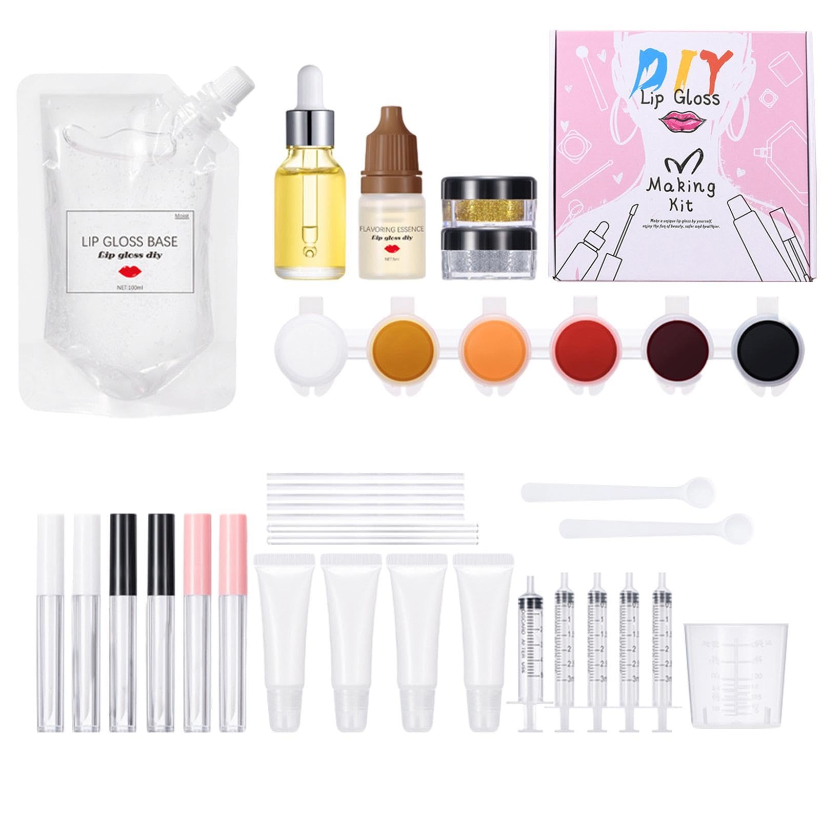 32PCS Lip Gloss Making Kit - Newest Lip Gloss Kit, Beginner Lip Gloss Kit, Lip Gloss Making Supplies Set, Moisturizing Lip Glaze Handmade Set, Lip Balm Set, Make Your Own Lip Science Kit