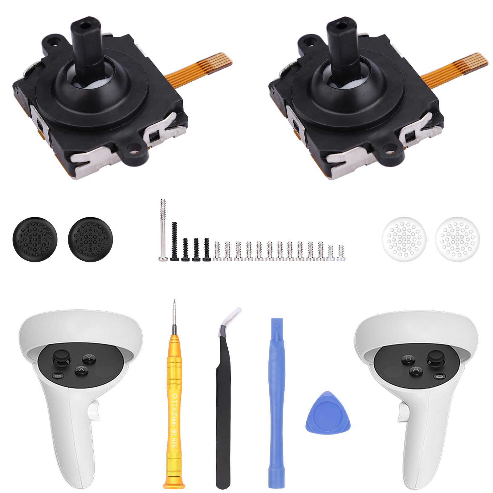 ALIXO IKPEK 2Pcs Joystick Replacement for Oculus Quest 2 Controller, Joystick Analog Thumb Stick Repair Kit for Oculus Quest 2 Accessories