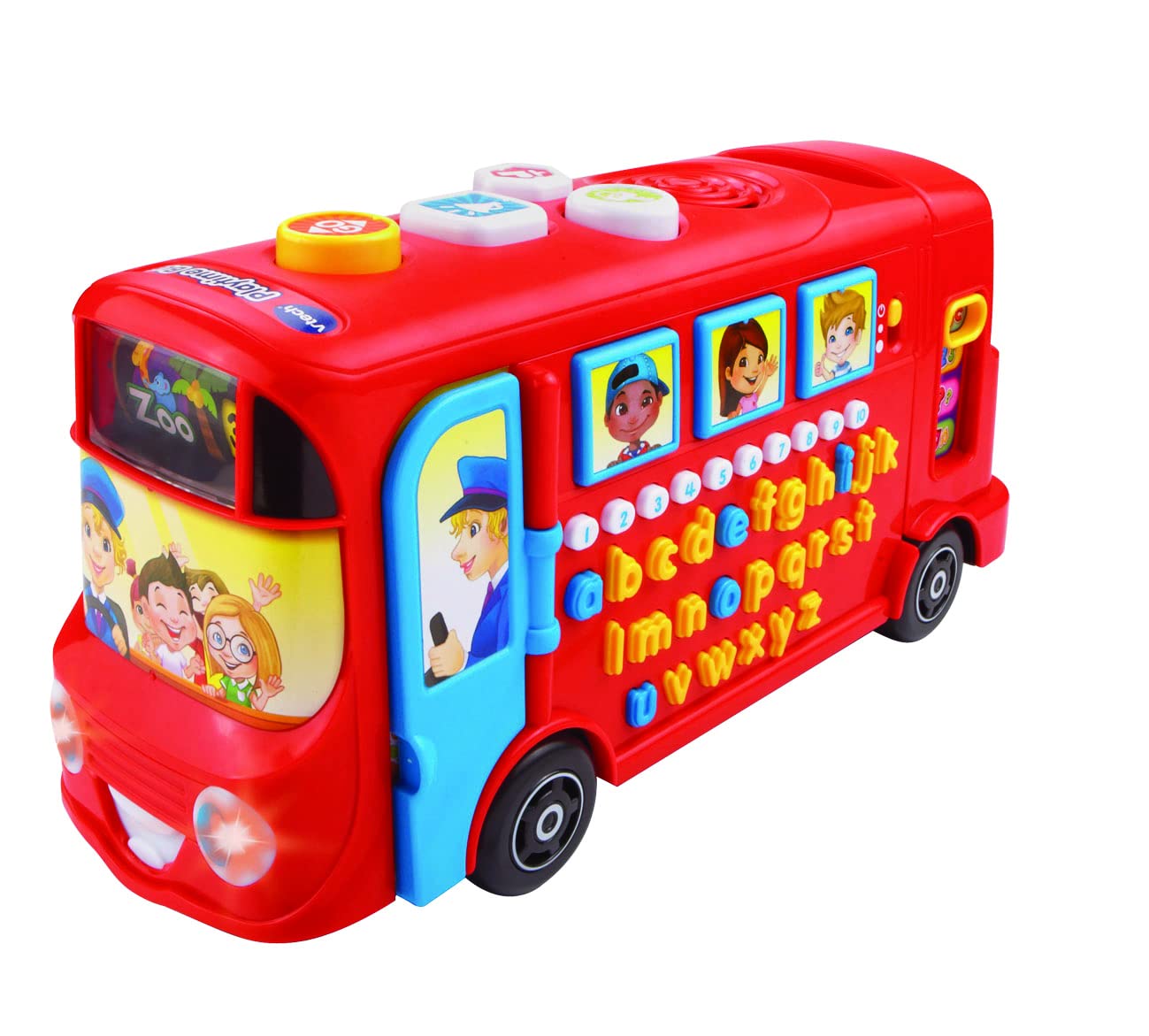 VTech Playtime Bus with Phonics, Educational with Letters, Phonics & the Alphabet, Over 100 Interactive Curriculum Questions,Learning Toy for 2, 3, 4+ Years, English Version,Red,25.7 x 12.2 x 15.9 cm