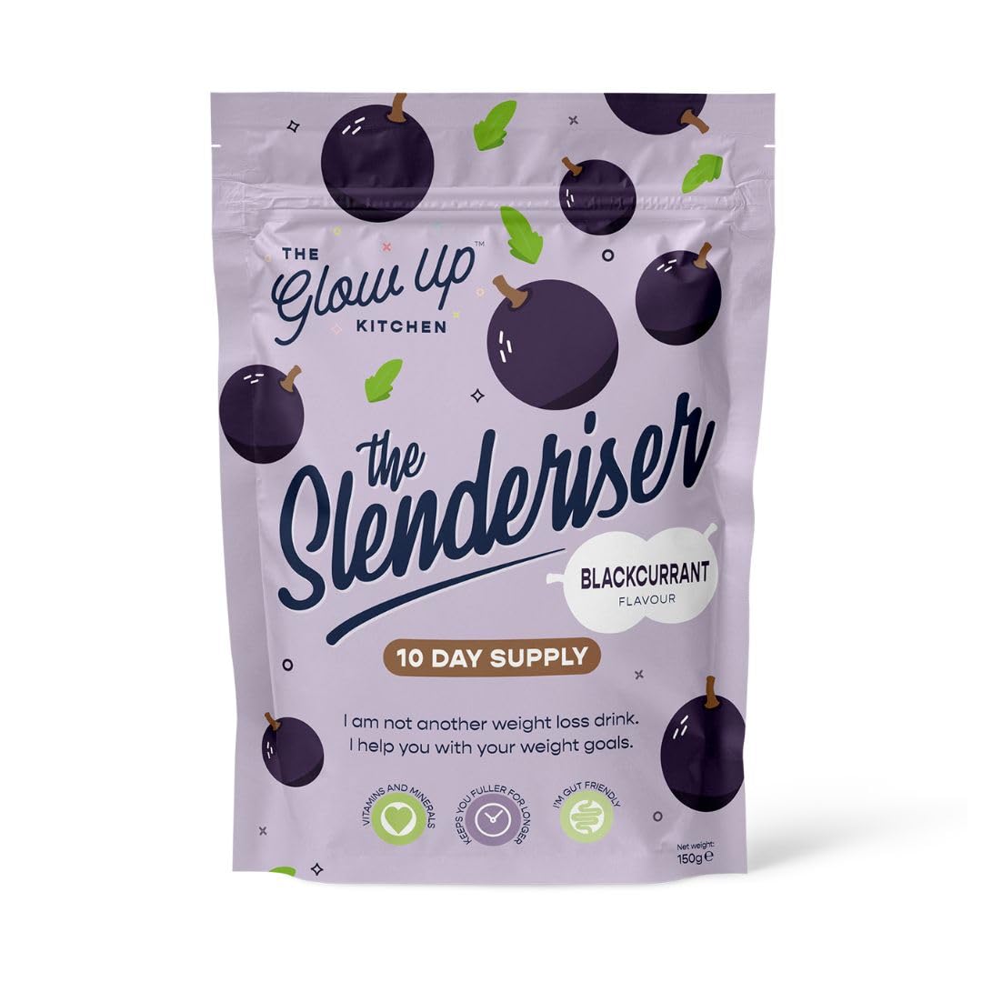 The Slenderiser, 30 Servings (10 day supply) Weight Management Shot Drink with High Potency Glucomannan, Diet and Exercise Enhancement, Keto and Vegan Friendly, Calorie Free - Blackcurrant