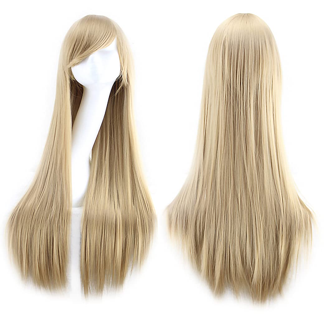 Wigs 32" 80cm Long Straight Anime Fashion Women's Cosplay Wig Party Wig With Free Wig Cap (Linen)