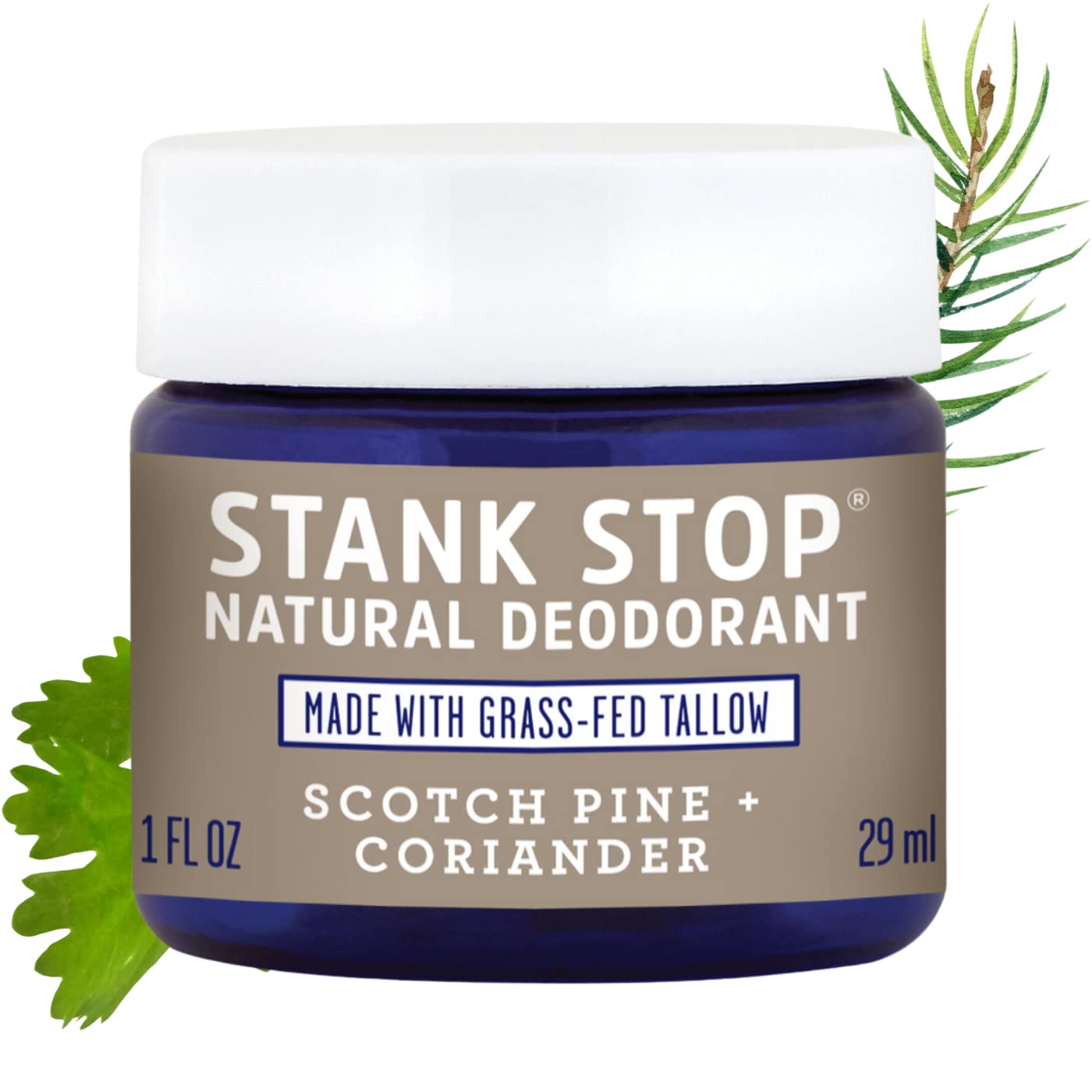 FATCOStank Stop Natural Deodorant, Men's, Cypress + Coriander, 1 fl oz (29 ml)